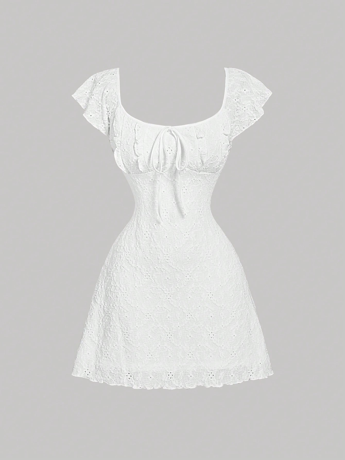 Textured Knit Mini Dress Apricot Color Single Piece Sleeveless Design For Casual Wear