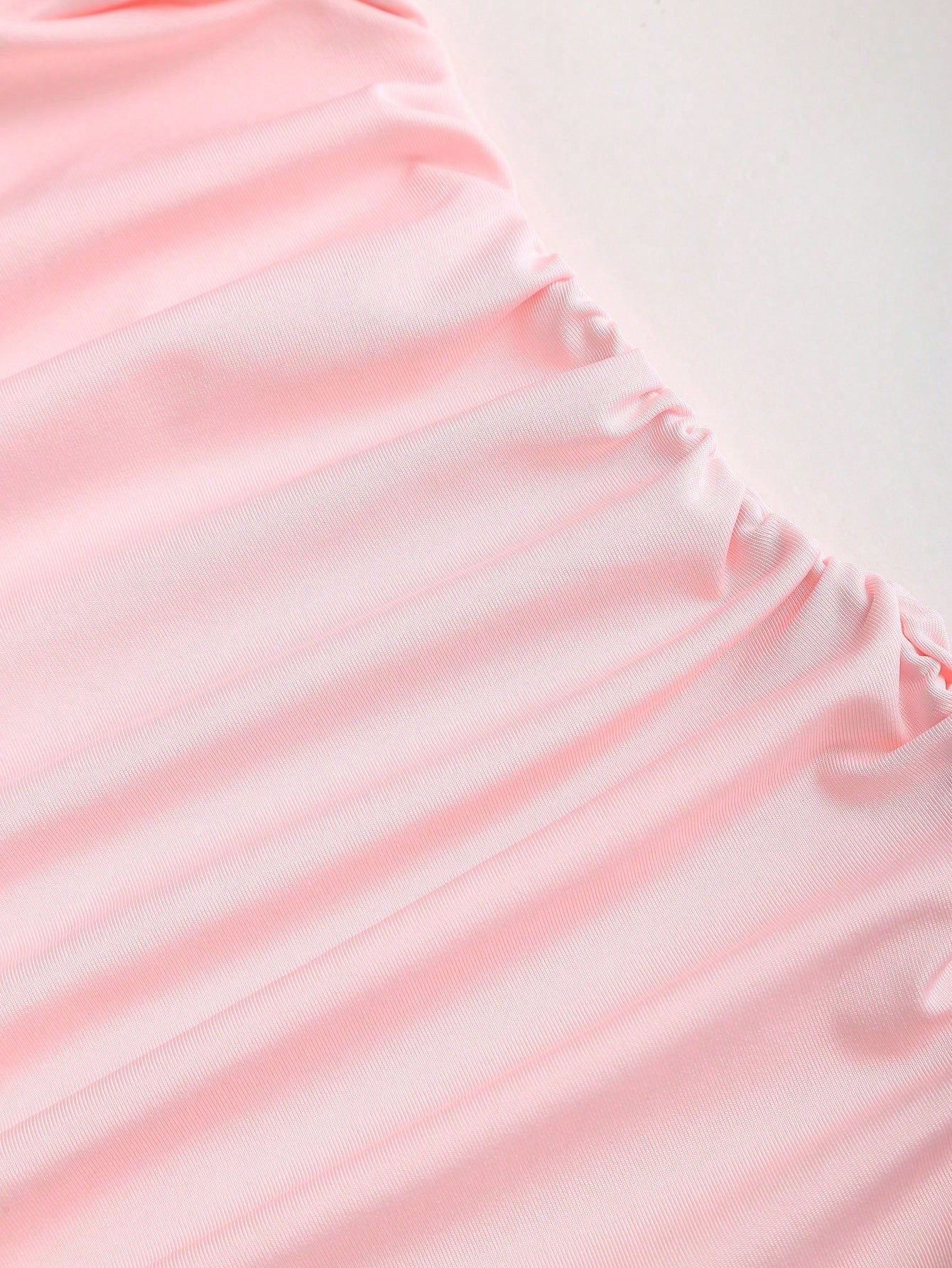 Solid Color Mini Dress Neutral Color Single Piece Asymmetrical Hem Waist Detail Design For Daily Styling