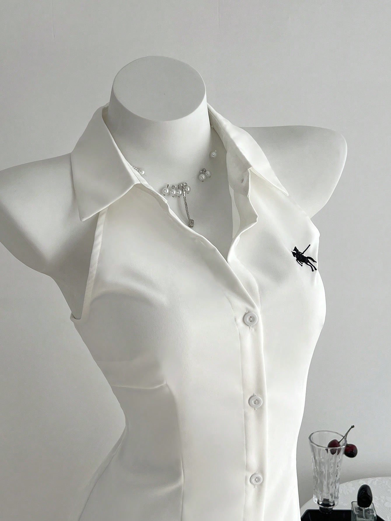 Women’s Woven Fabric Sleeveless A-Line Dress, Embroidered Detail, 1 Piece, For Spring and Summer Wear