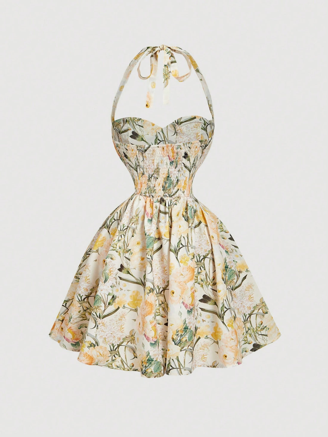 Polka Dot Pattern Long Dress Neutral Color Single Piece Bandeau Design For General Occasions