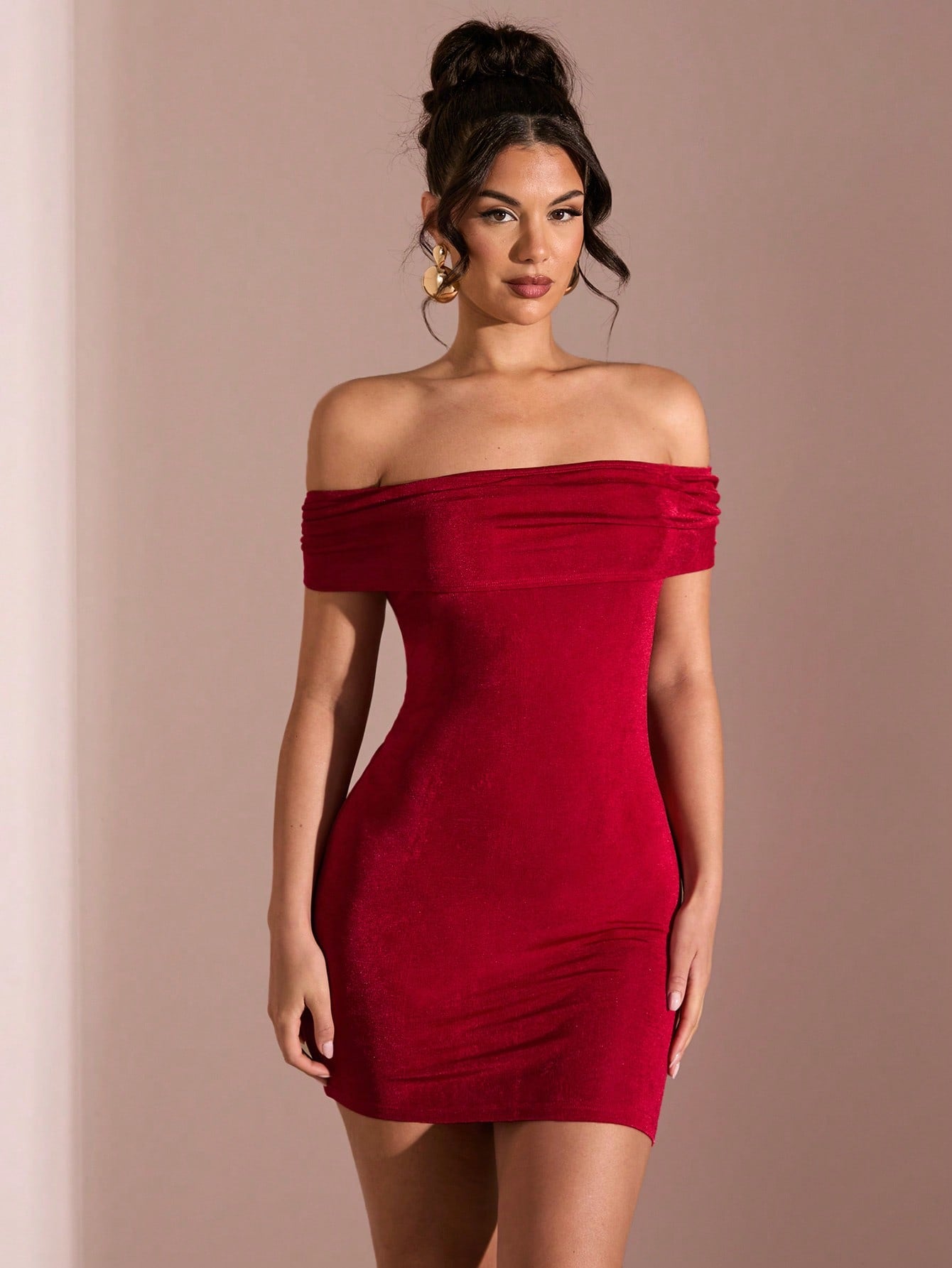 Solid Red Off-Shoulder Mermaid Backless Bodycon Mini Dress for Evening Events