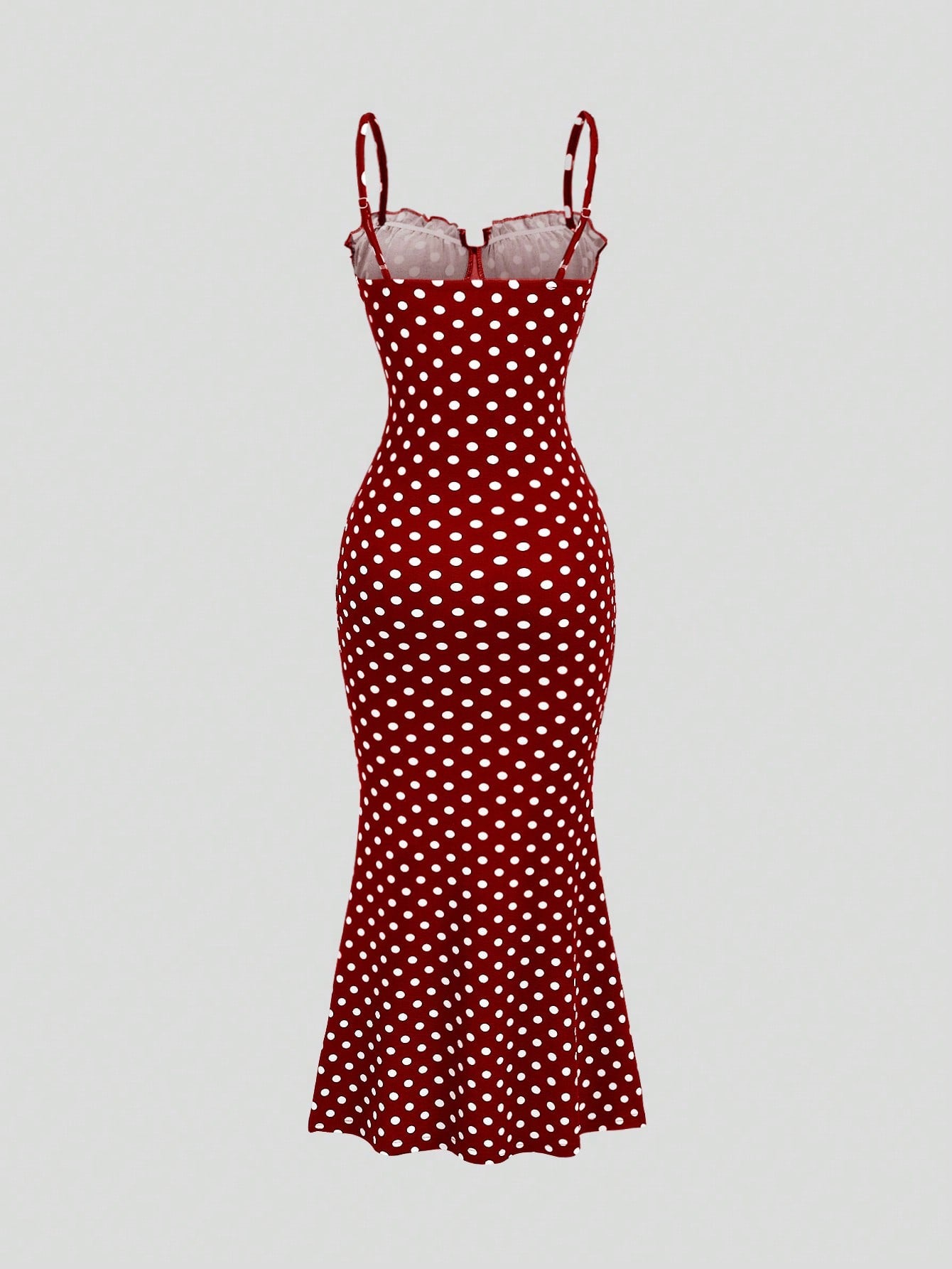 Polka Dot Pattern Dress Black and White Color Single Piece Sleeveless Strap Design For Casual Wear
