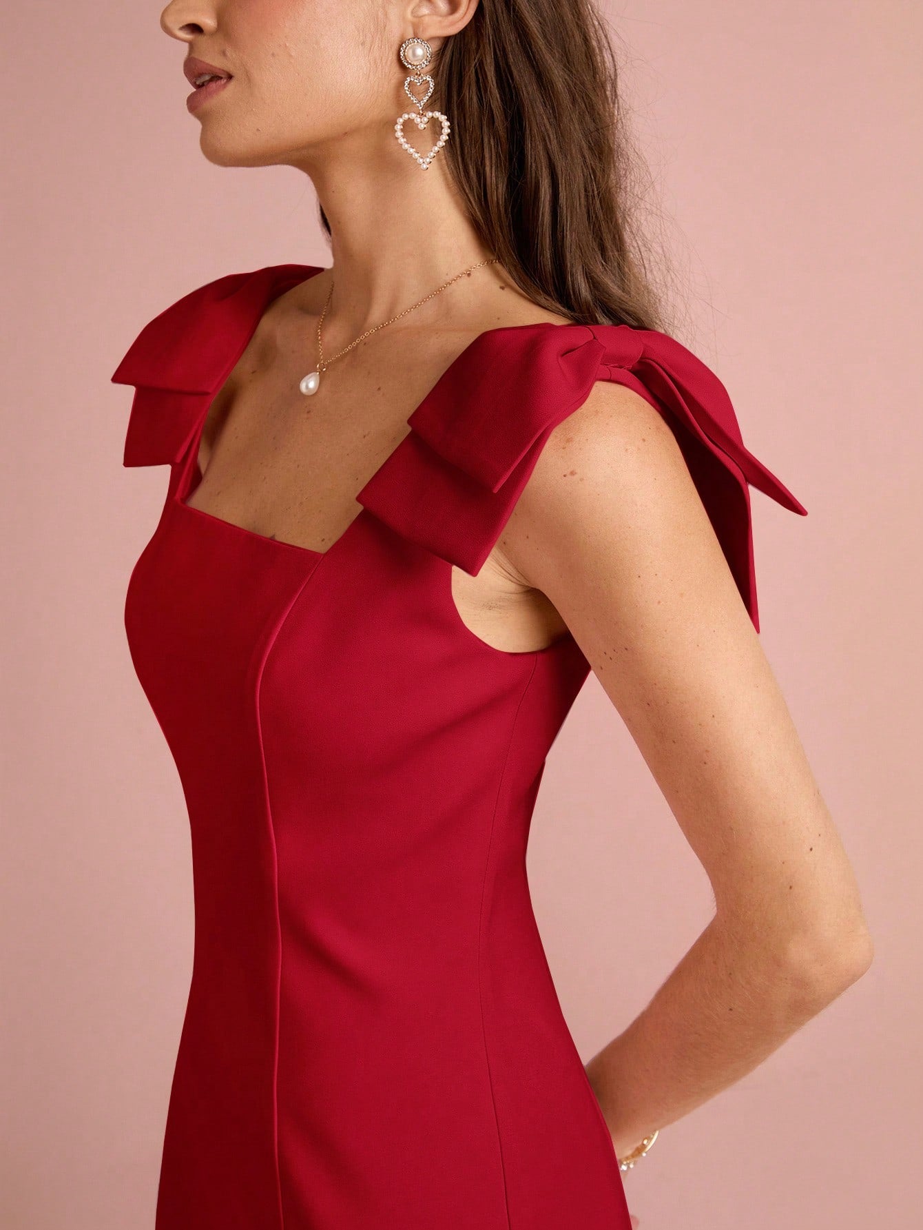 Women’s Woven Fabric Sleeveless Mini Dress, Solid Pattern, Simple Silhouette, 1 Piece, For Summer Wear