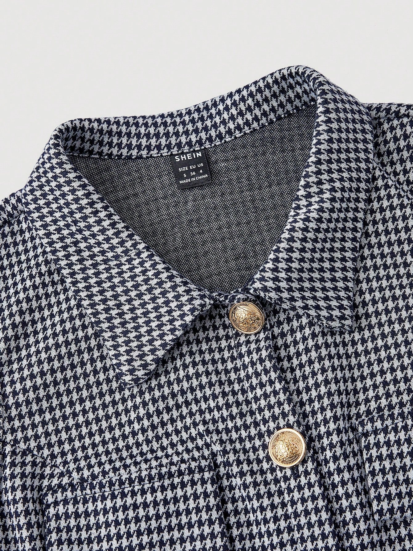 Tweed Collared Sleeveless Dress with Button Front Suit Style Skirt Design for Business Casual Wear