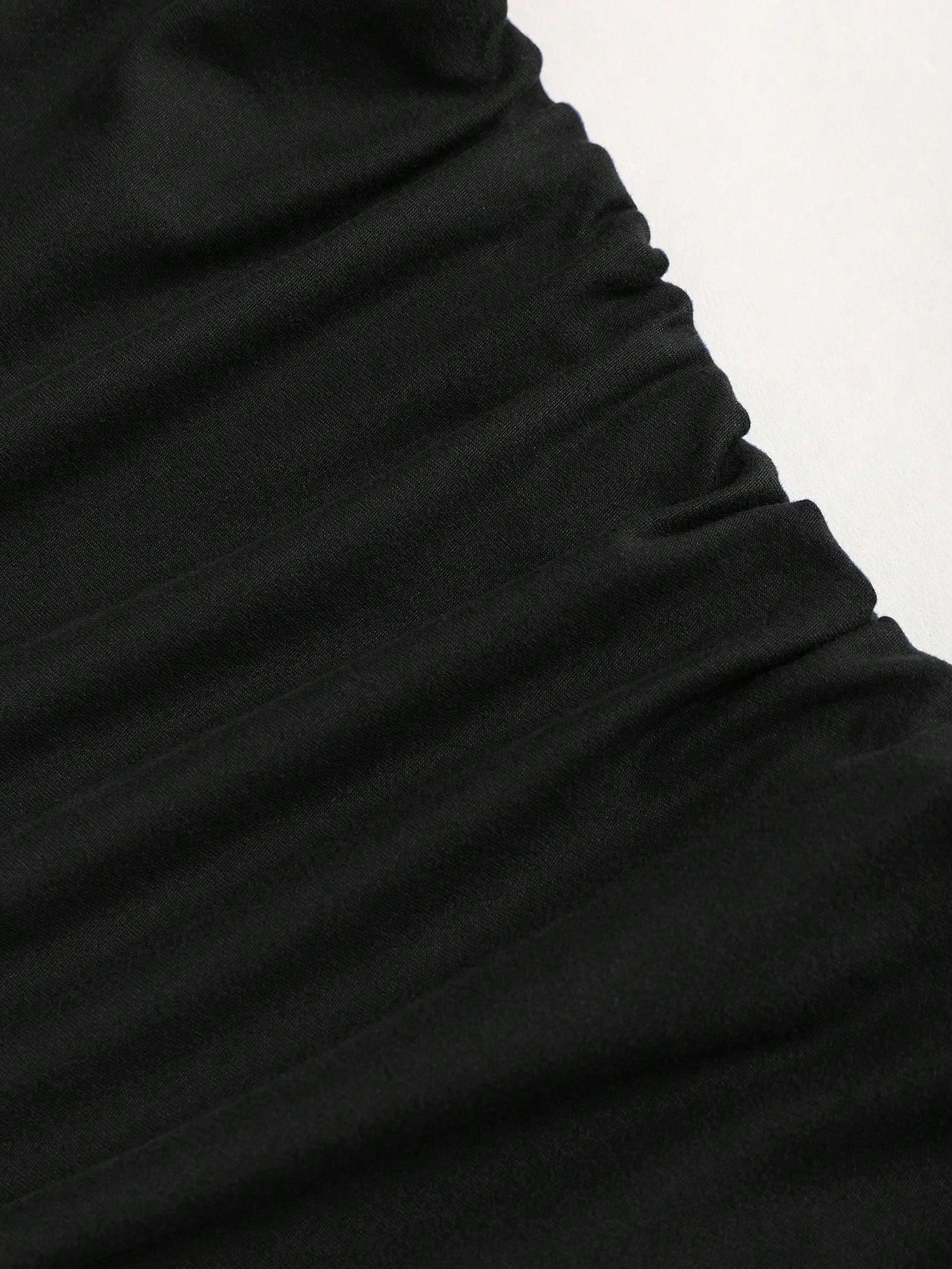 Solid Color Mini Dress Neutral Color Single Piece Drawstring Asymmetrical Hem Design For Casual Wear