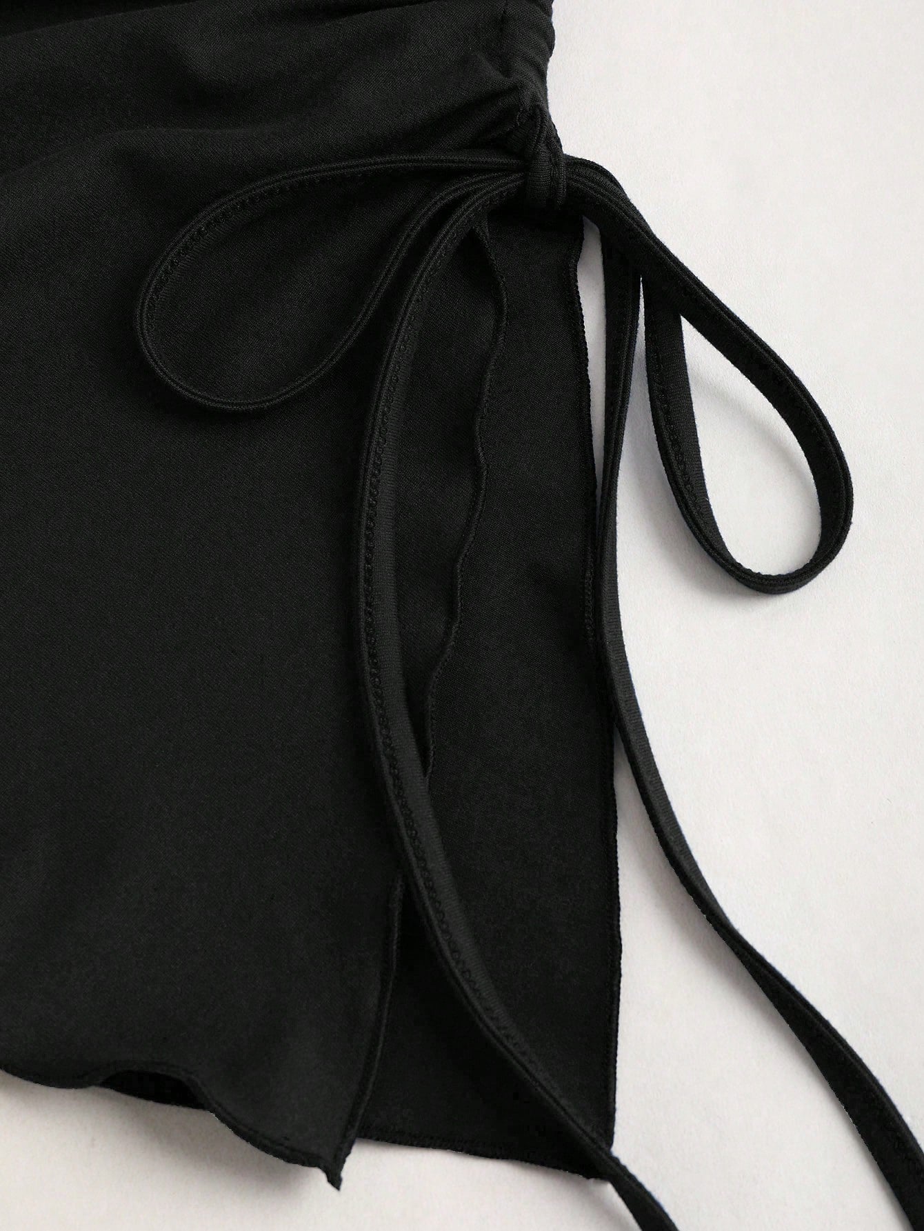 Solid Color Mini Dress Neutral Color Single Piece Drawstring Asymmetrical Hem Design For Casual Wear