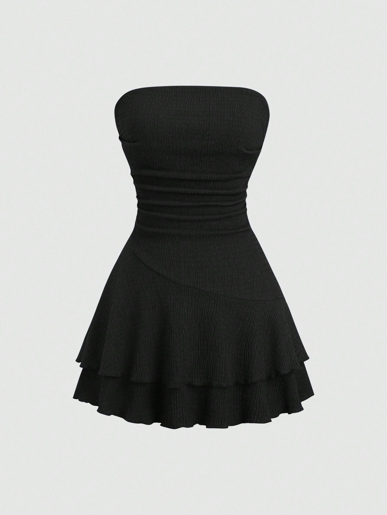 Textured Fabric Dress Neutral Color Single Piece Sleeveless Design For Daily Styling