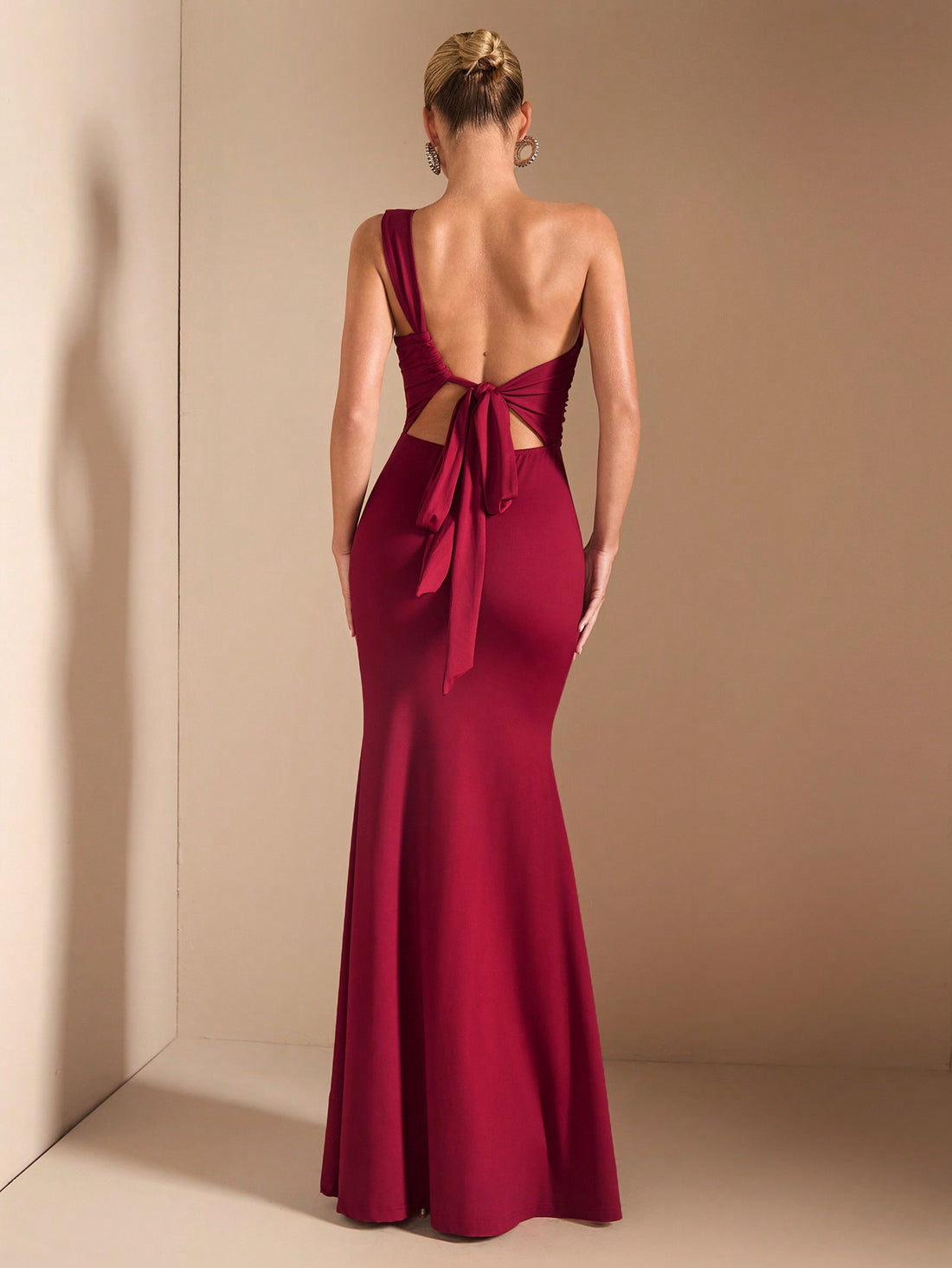 Asymmetric Neck Tied Spaghetti Strap Long Dress for Casual Outings and Evening Events