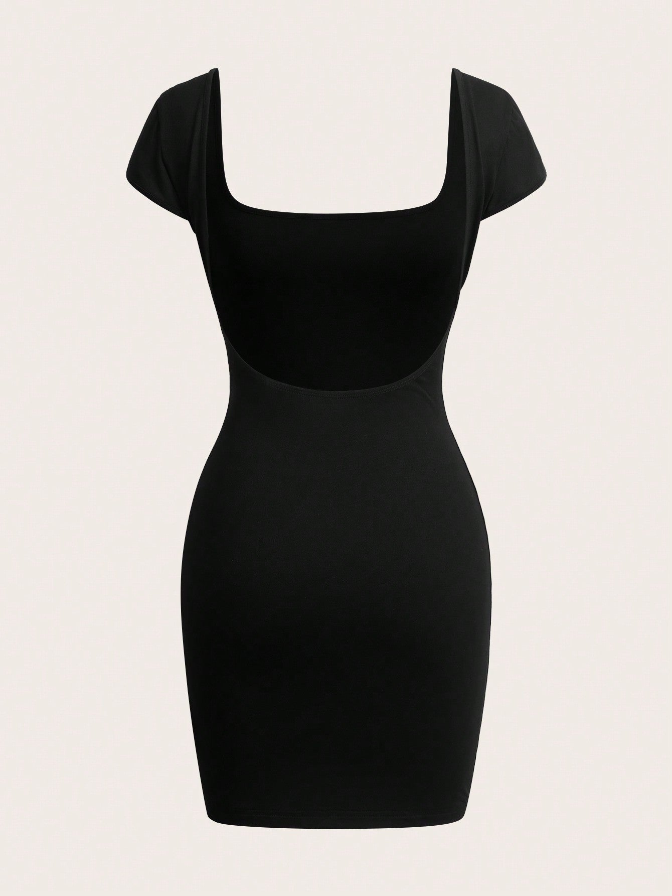 Solid Color Mini Dress Neutral Color Single Piece Sleeveless Design For Casual Wear