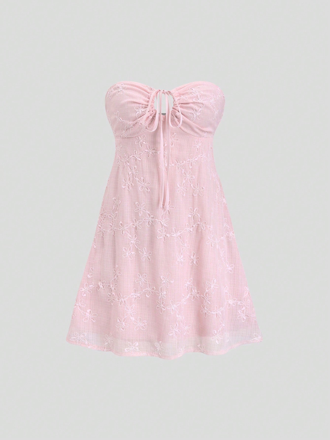 Solid Color Dress Neutral Color Single Piece Bandeau Style Design For Daily Styling