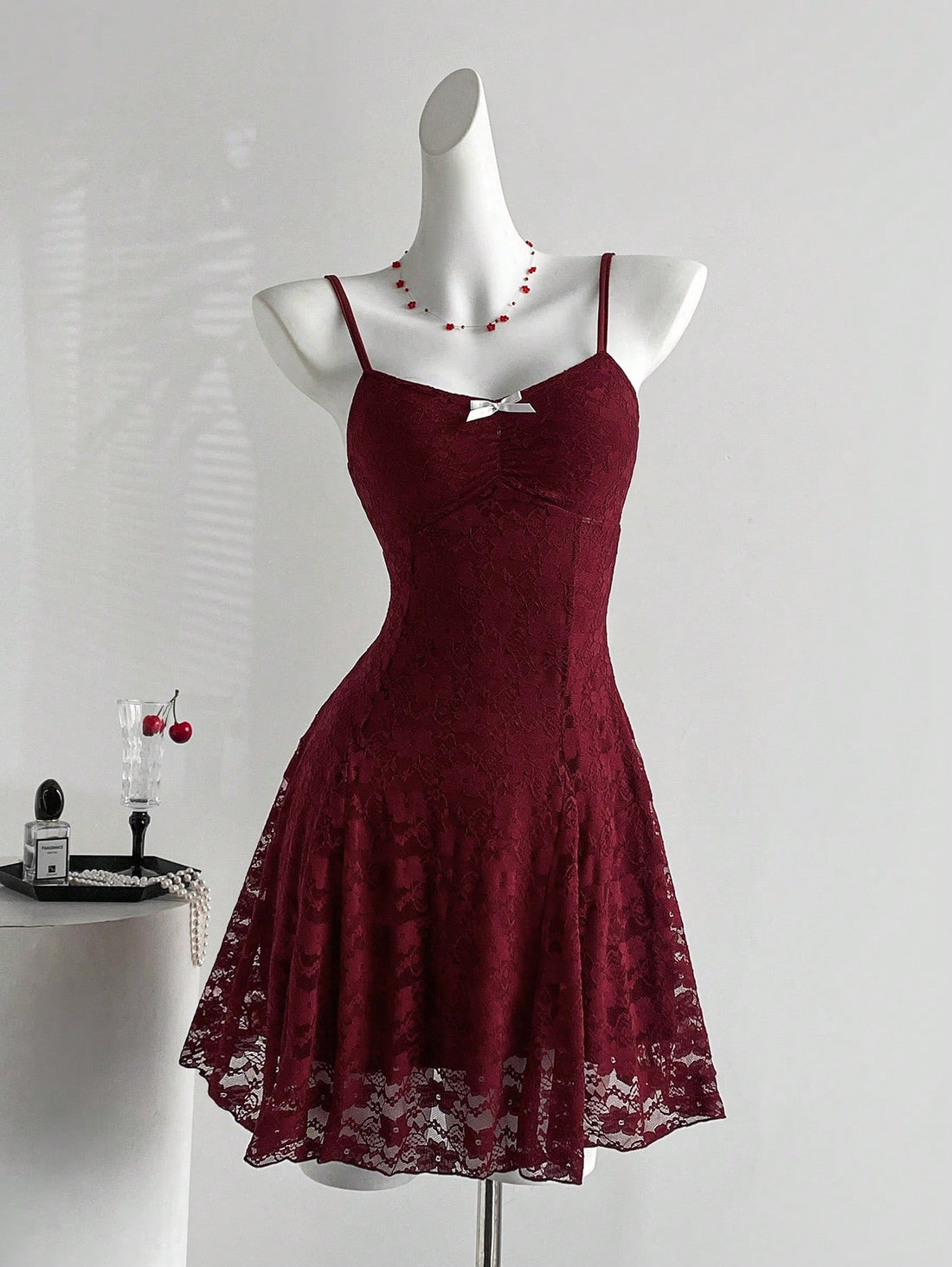 Solid Color Mini Dress Pink Color Single Piece Ruffle Detail Textured Fabric Design For Daily Styling