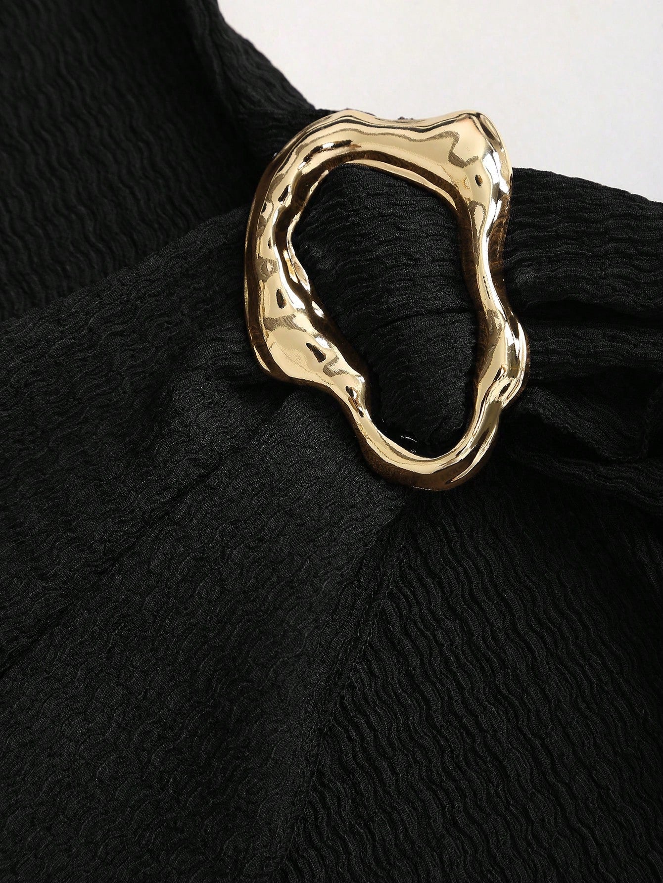 Solid Color Dress Neutral Color Single Piece Flare Sleeve Waist Detail Design For General Occasions
