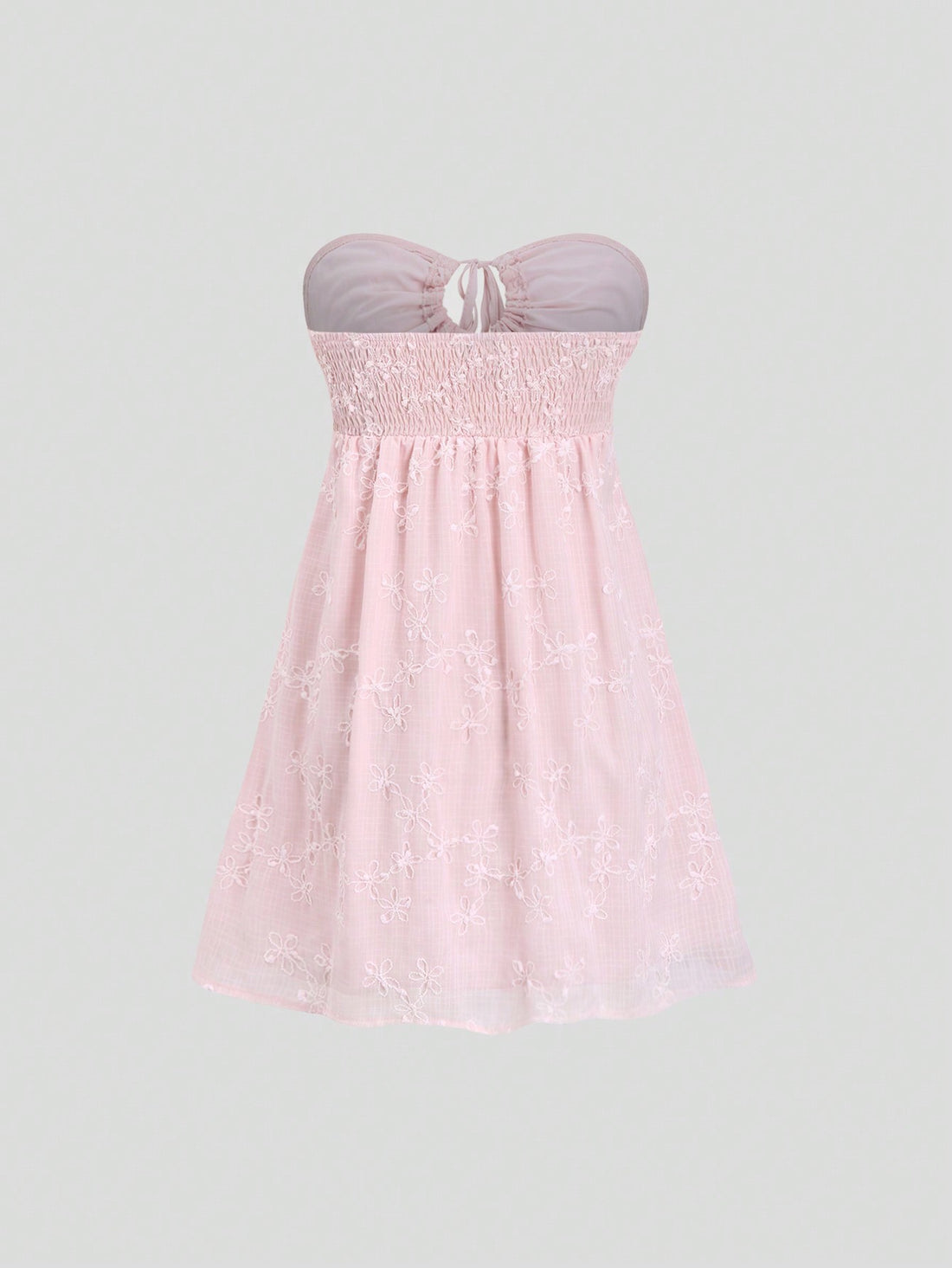 Solid Color Dress Neutral Color Single Piece Bandeau Style Design For Daily Styling