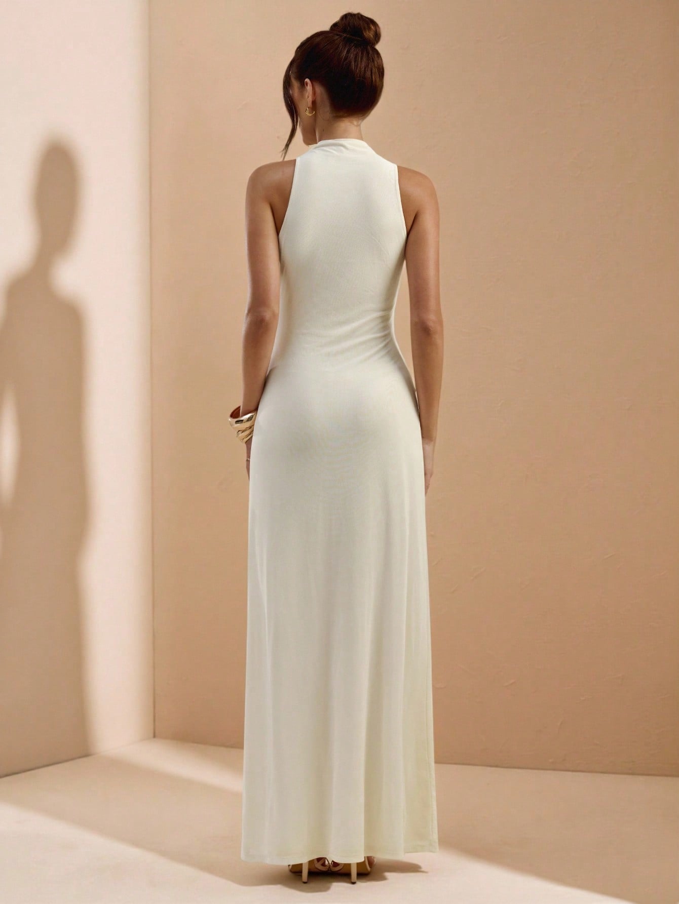 Sleeveless Bodycon Long Dress with High Slit for Beach, Party, and Seasonal Occasions