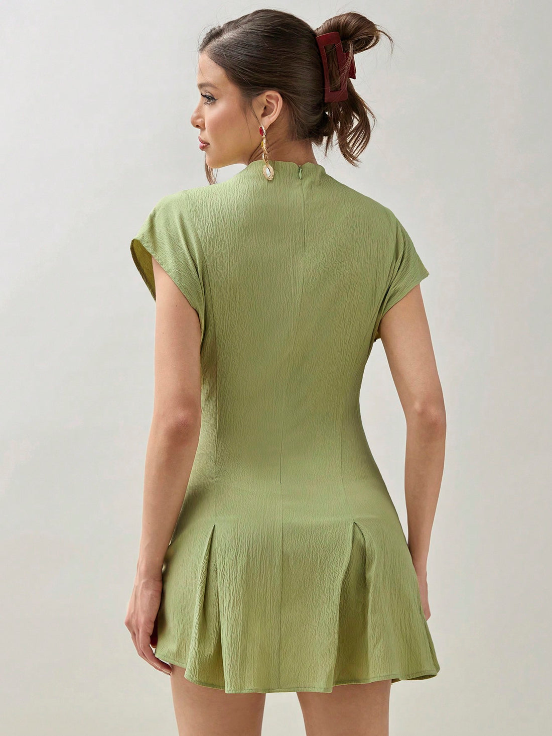 Women’s Woven Fabric Shirt, Long Sleeve Design, Wrinkle Texture, 1 Piece, For Daily Wear