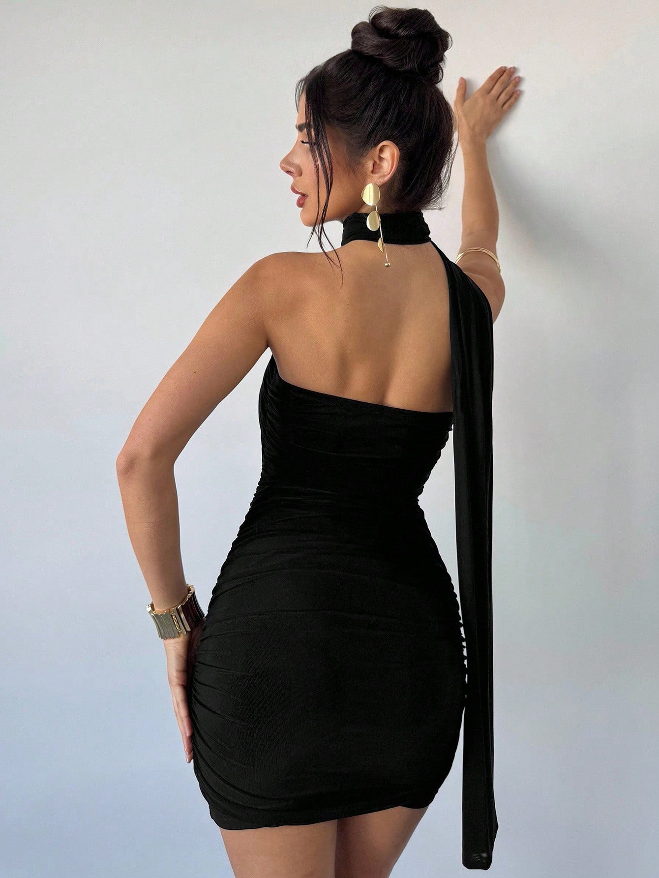 Ruched Waist Black and Red Mesh Overlay Strapless Mini Dress for Weddings, Festivals, and Parties