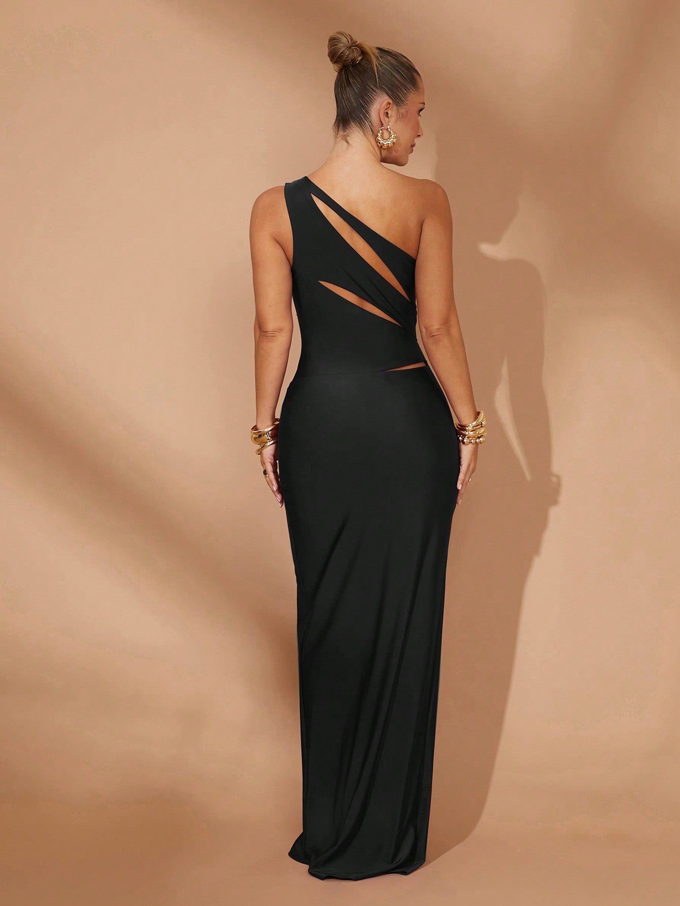 Waist-Cinched Split Long Party Dress for Banquet, Wedding, and Holiday Events