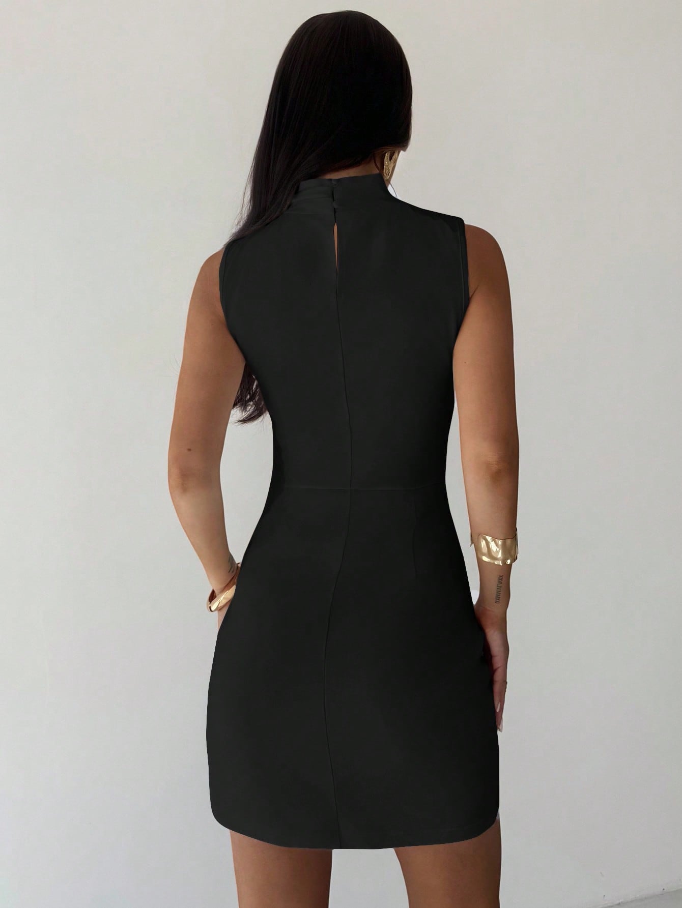 White Flower Bud Hem Dress with Smooth Fabric Finish Suitable for Office and Daily Wear