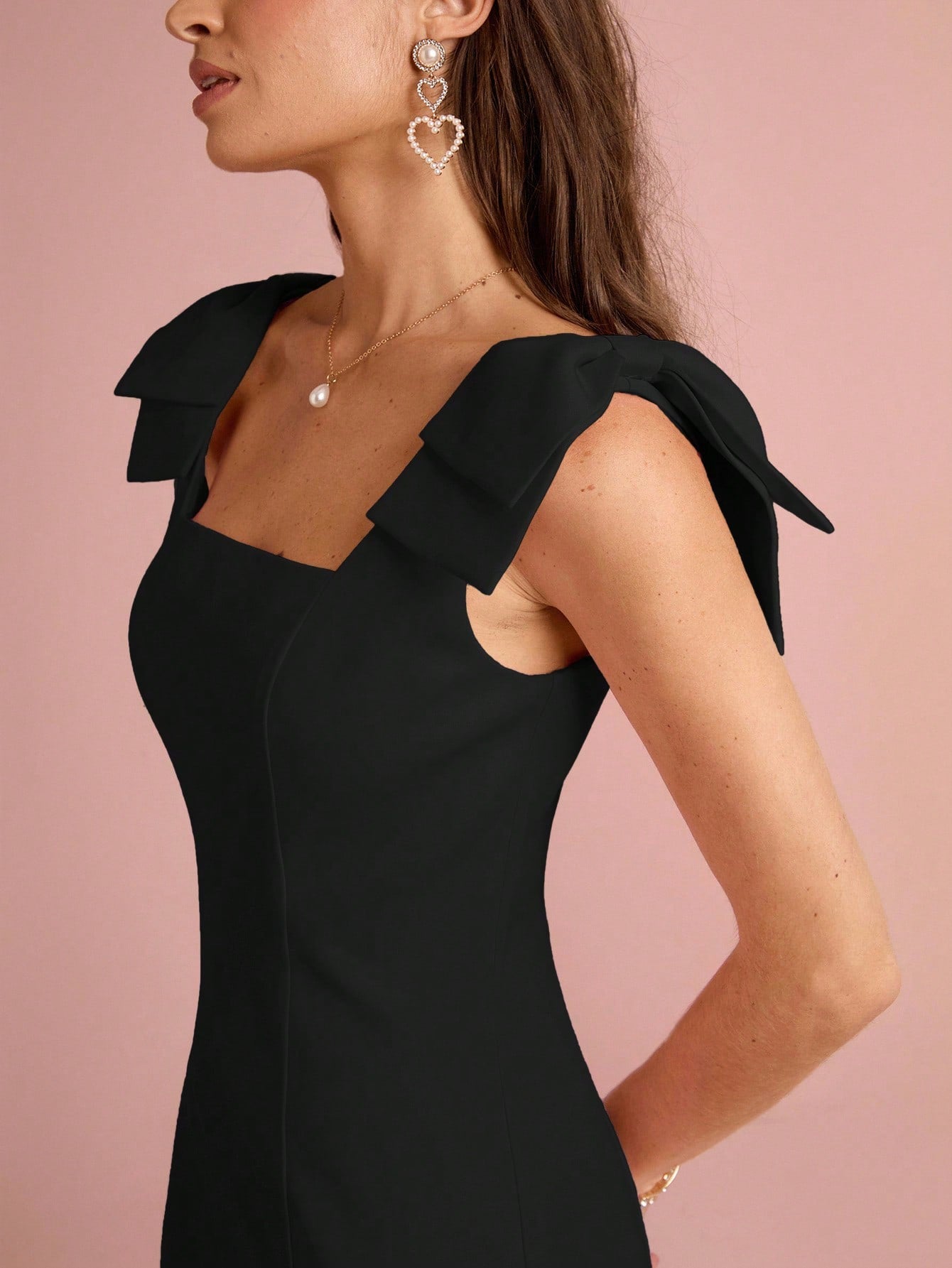 Women’s Woven Fabric Sleeveless Mini Dress, Solid Pattern, Simple Silhouette, 1 Piece, For Summer Wear