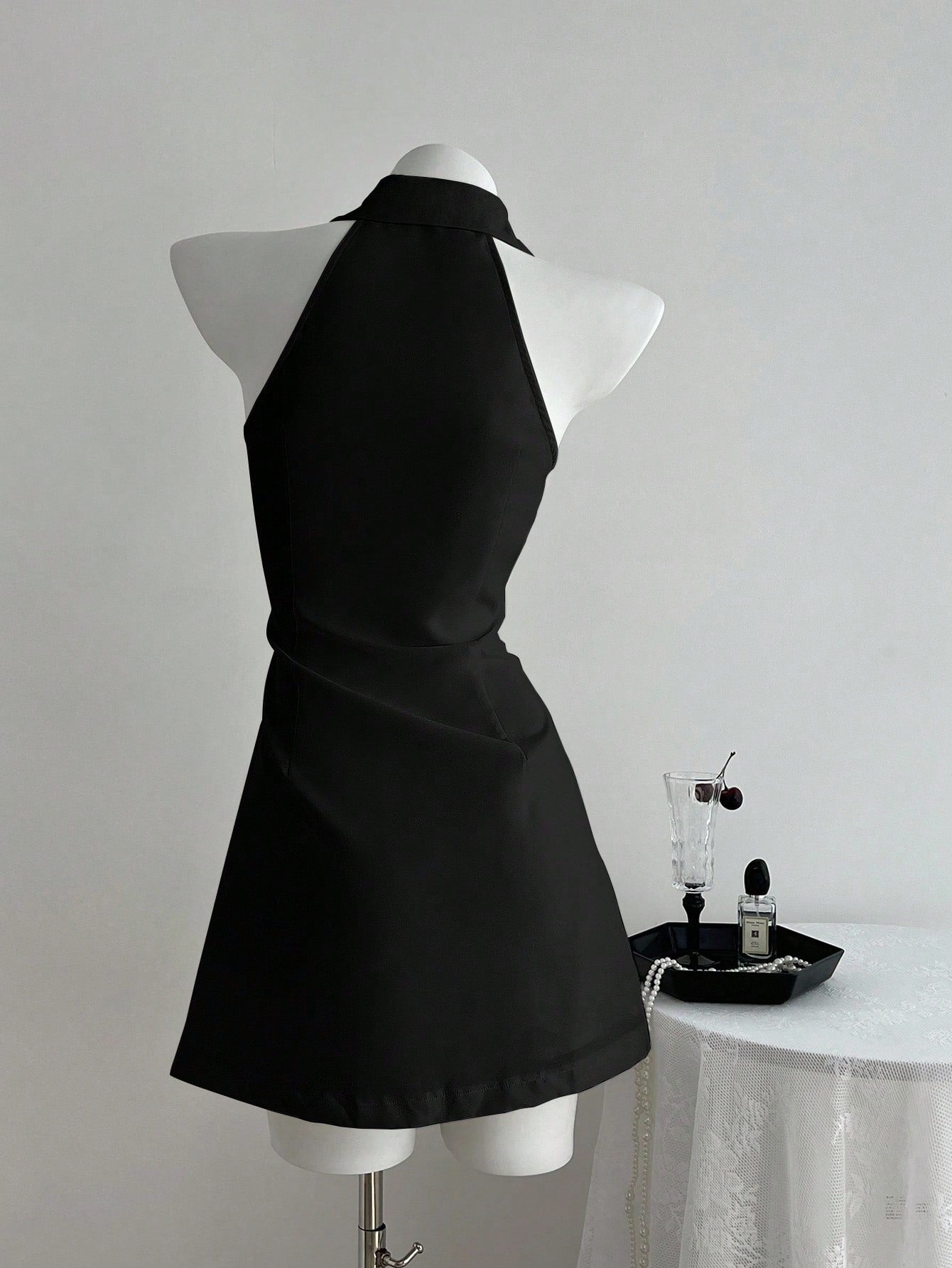 Women’s Woven Fabric Sleeveless A-Line Dress, Embroidered Detail, 1 Piece, For Spring and Summer Wear
