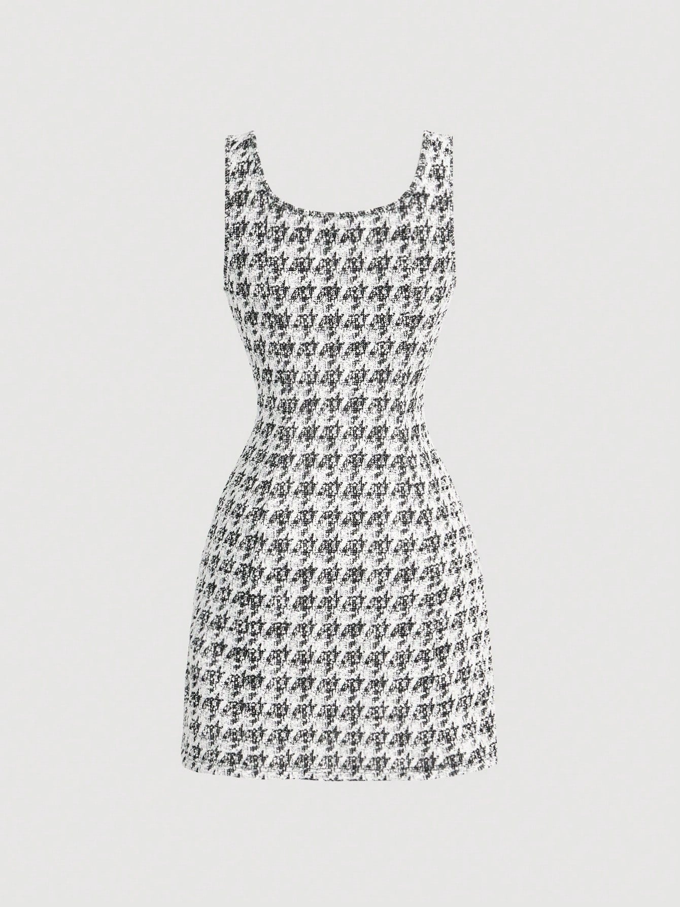 Multicolor Knit Mini Dress Neutral Tone Single Piece Sleeveless Design For Casual Wear