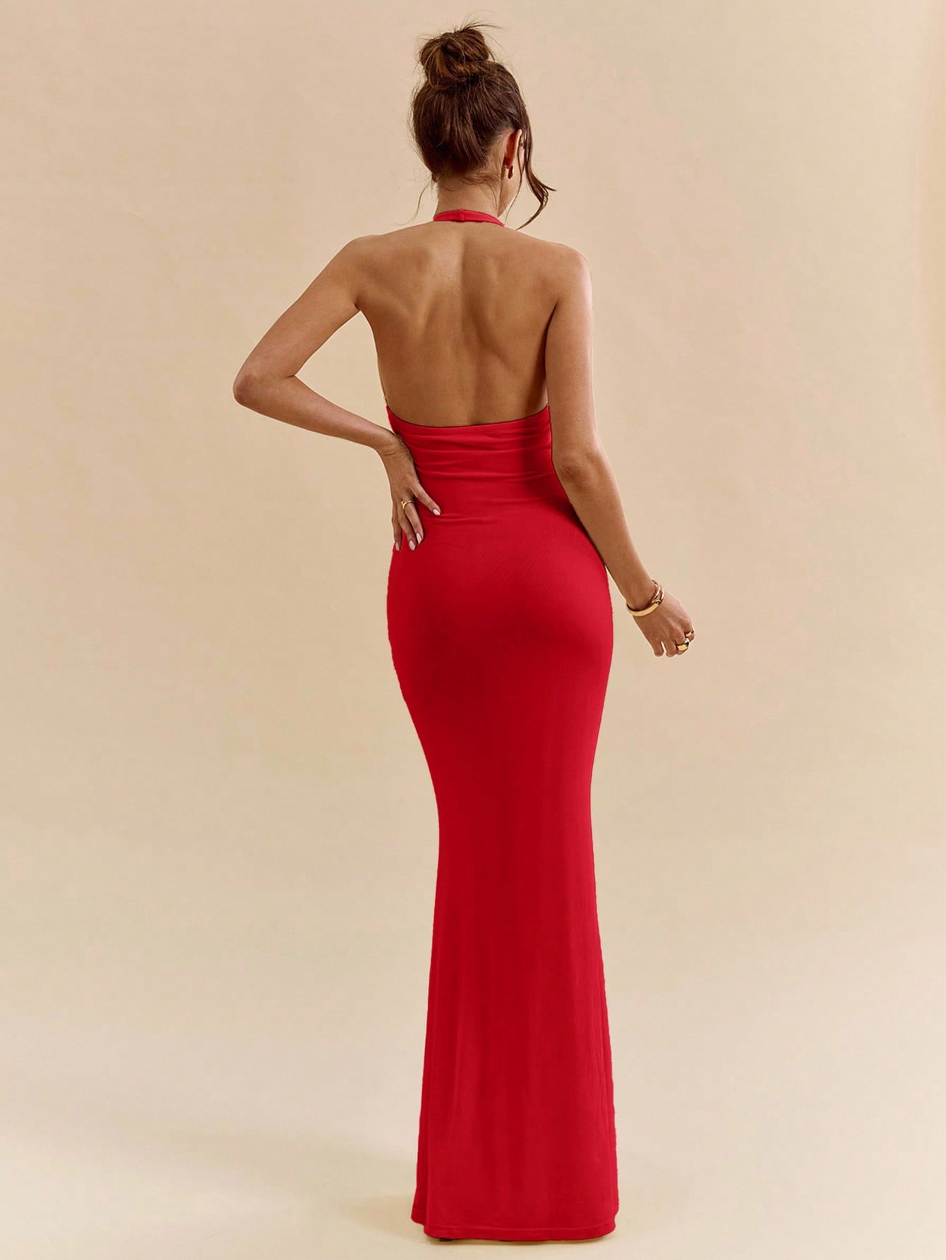 Deep V-Neck Long Mermaid-Style Dress for Spring, Summer, and Formal Occasions