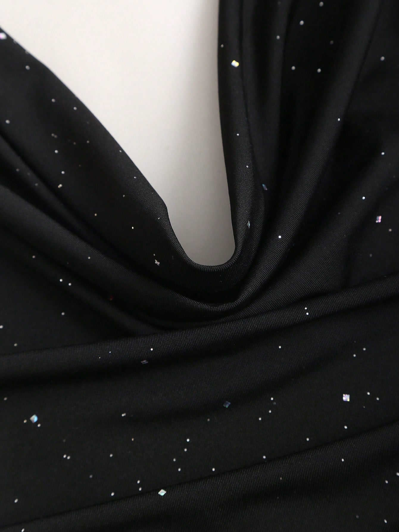 Solid Color Mini Dress Neutral Color Single Piece Draped Neck Pleated Detail Design For General Occasions