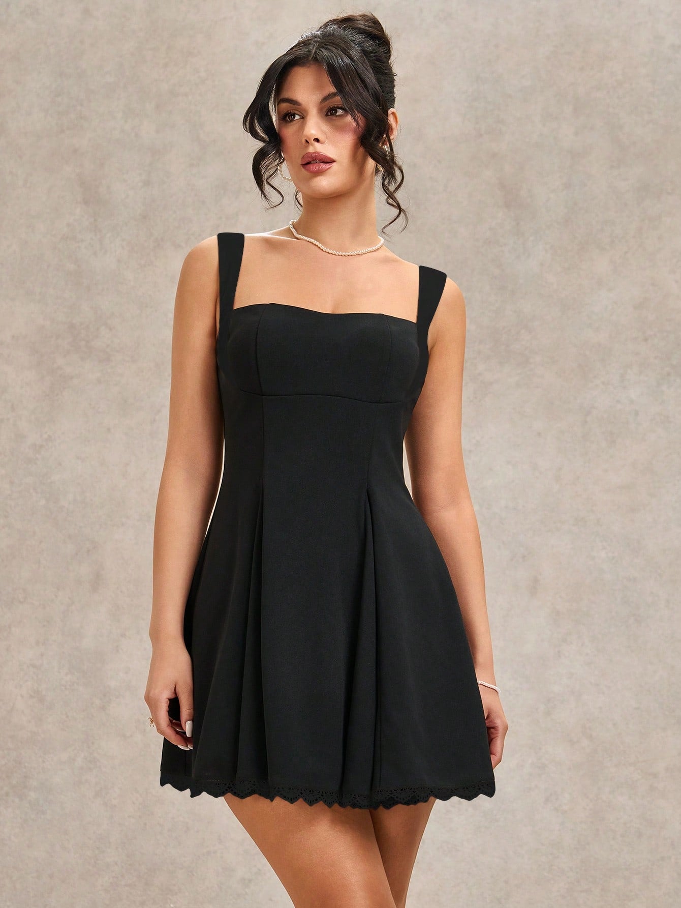 Back Bow Lace Mini Dress for Beach, Party, and Holiday Occasions