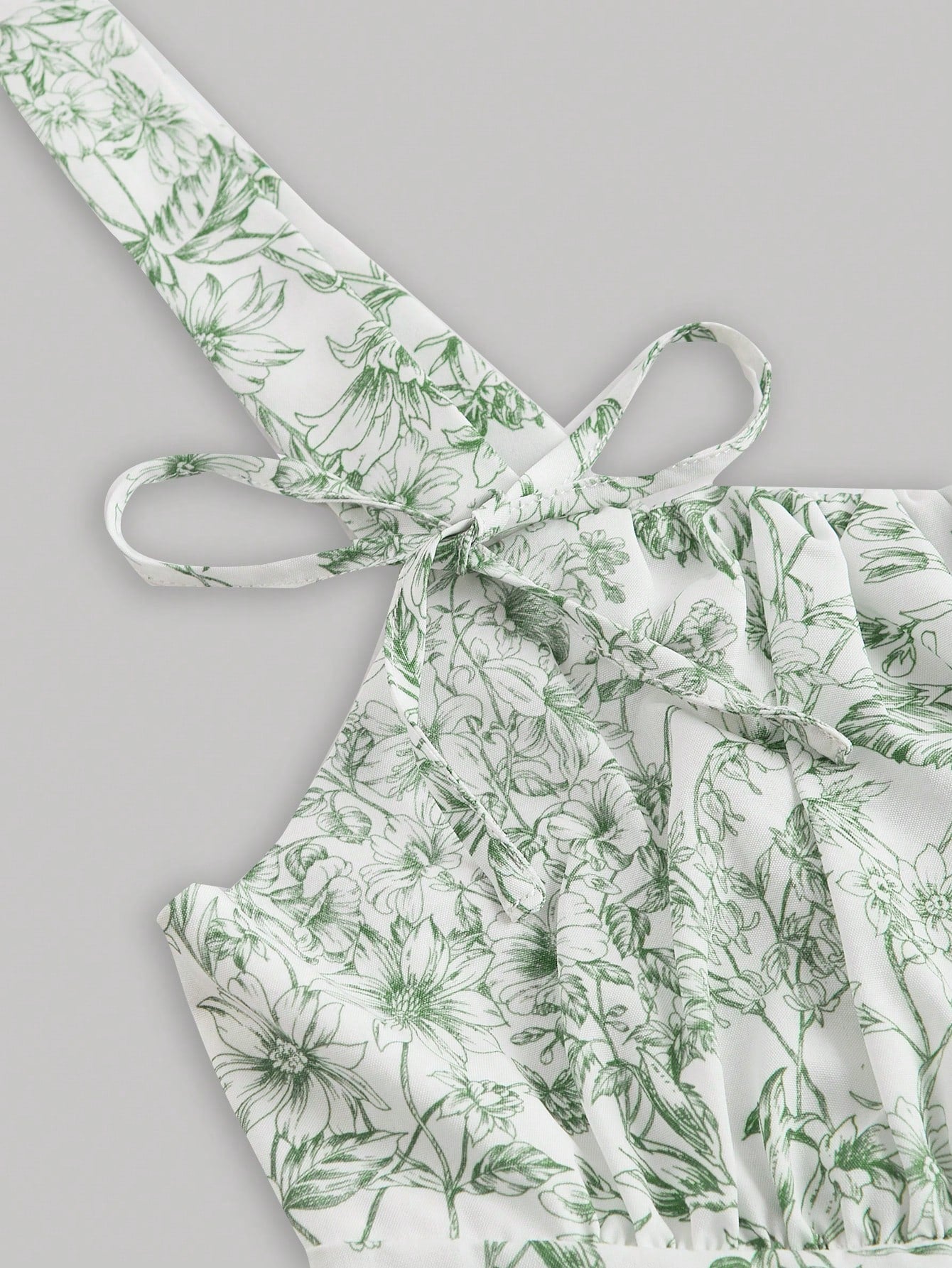 Porcelain Print Dress Blue and White Color Single Piece Oblique Waist Design For Daily Styling