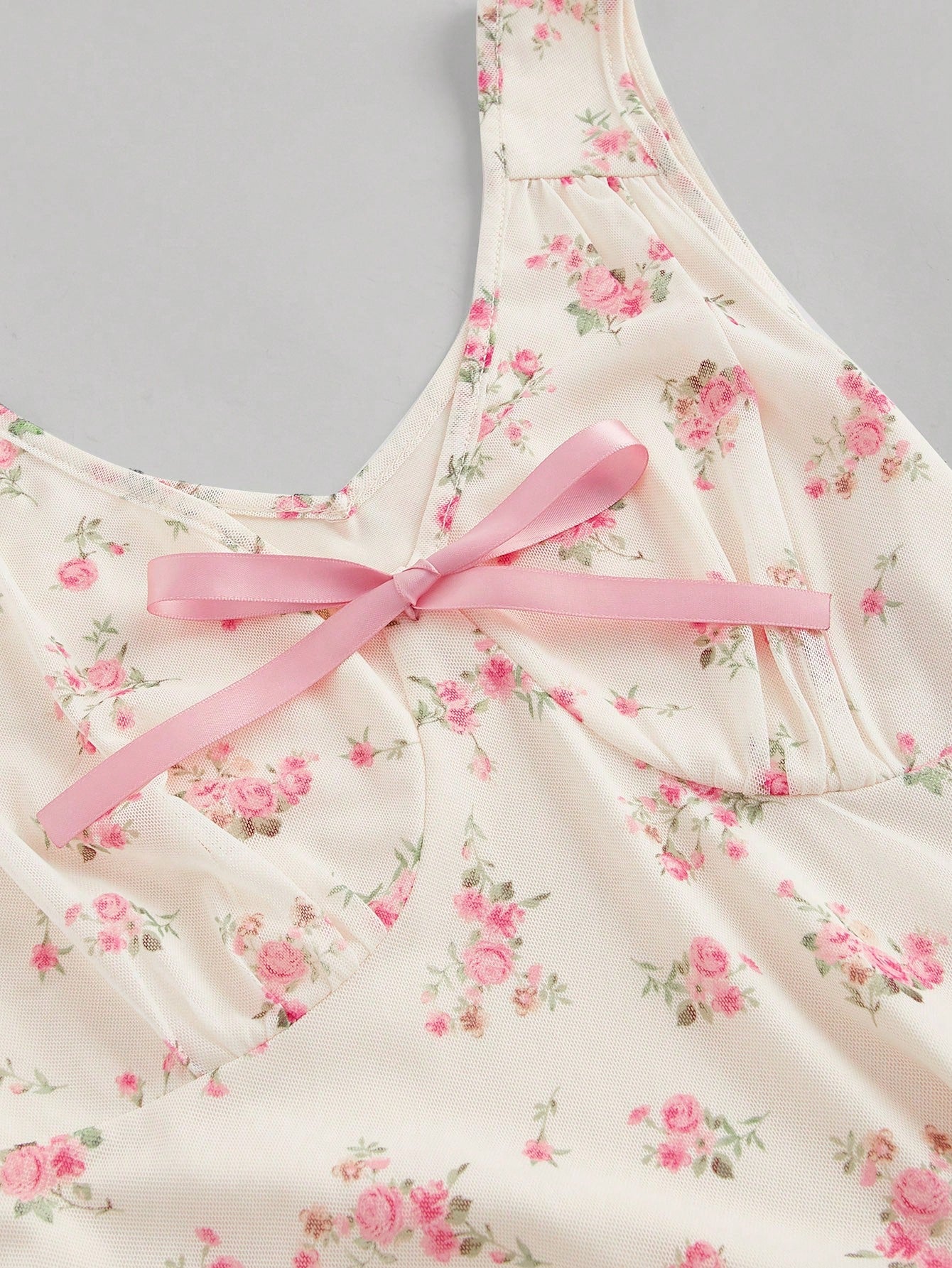 Floral Print Dress Pastel Color Single Piece Sleeveless Flared Hem Design For Daily Styling