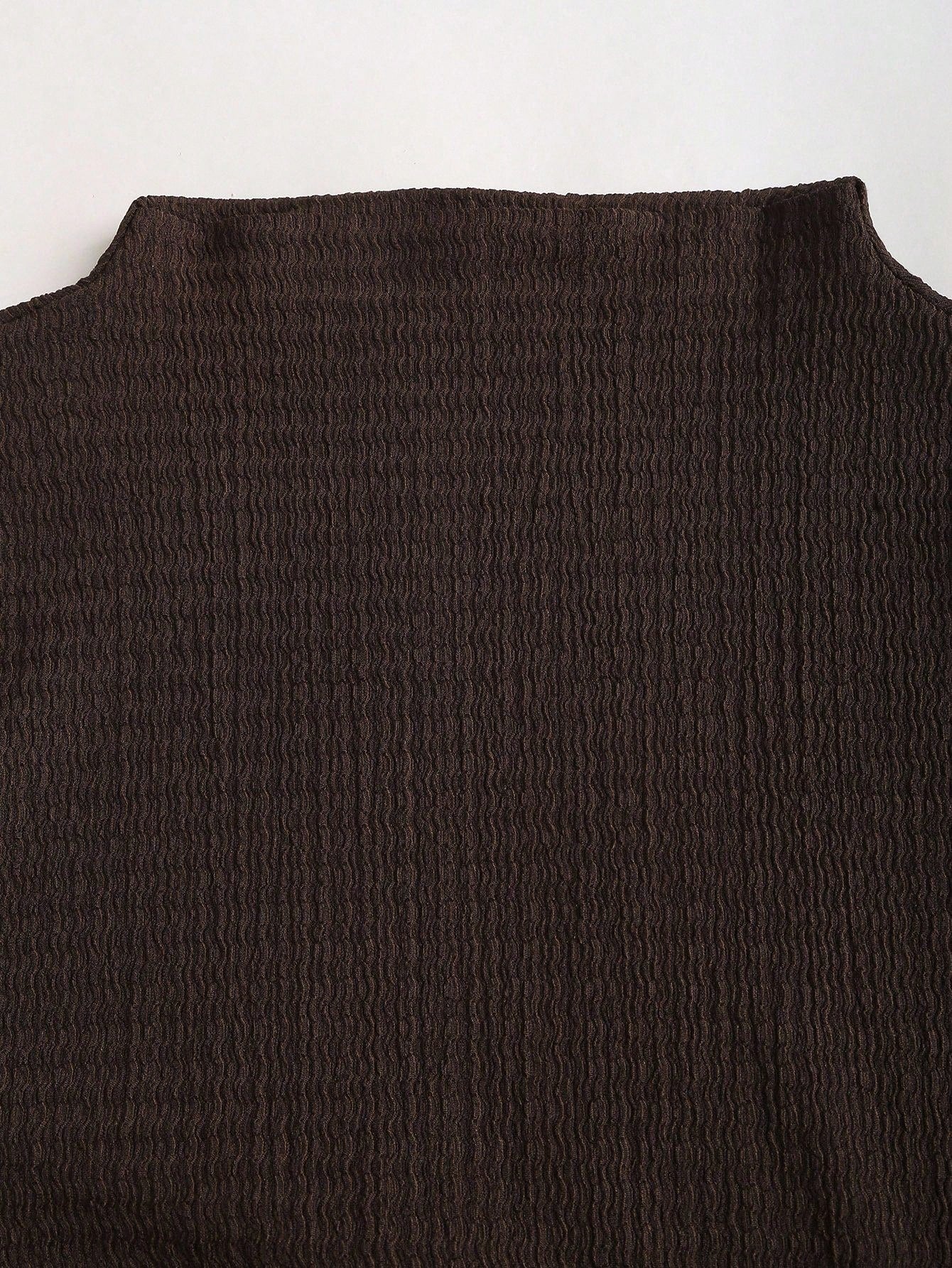 Solid Color Dress Neutral Color Single Piece Flare Sleeve Waist Detail Design For General Occasions