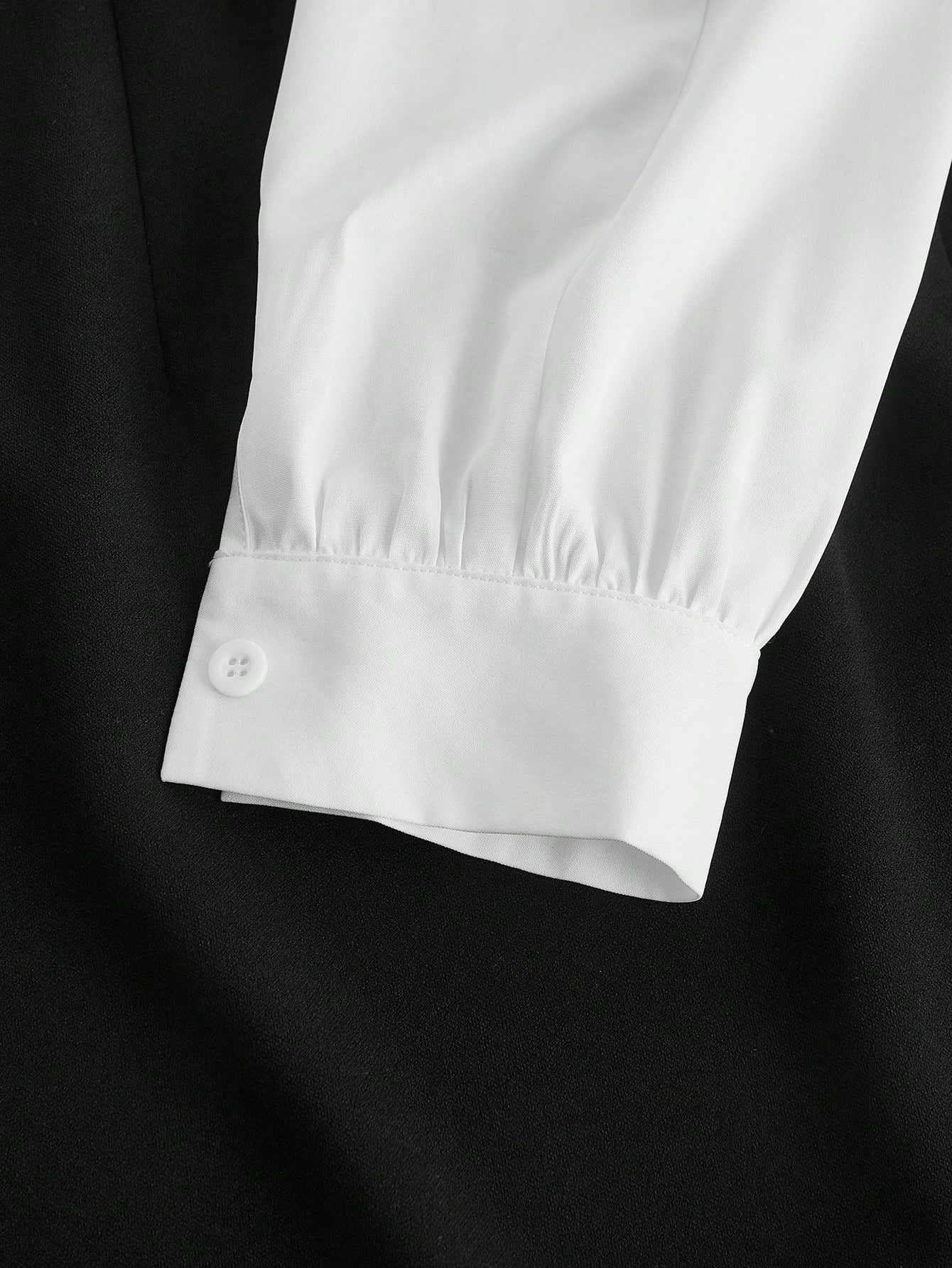 Women’s Woven Fabric A-Line Dress, Long Sleeve Collared Design, Color Block Detail with Tie Accent, 1 Piece, For Work and Daily Wear
