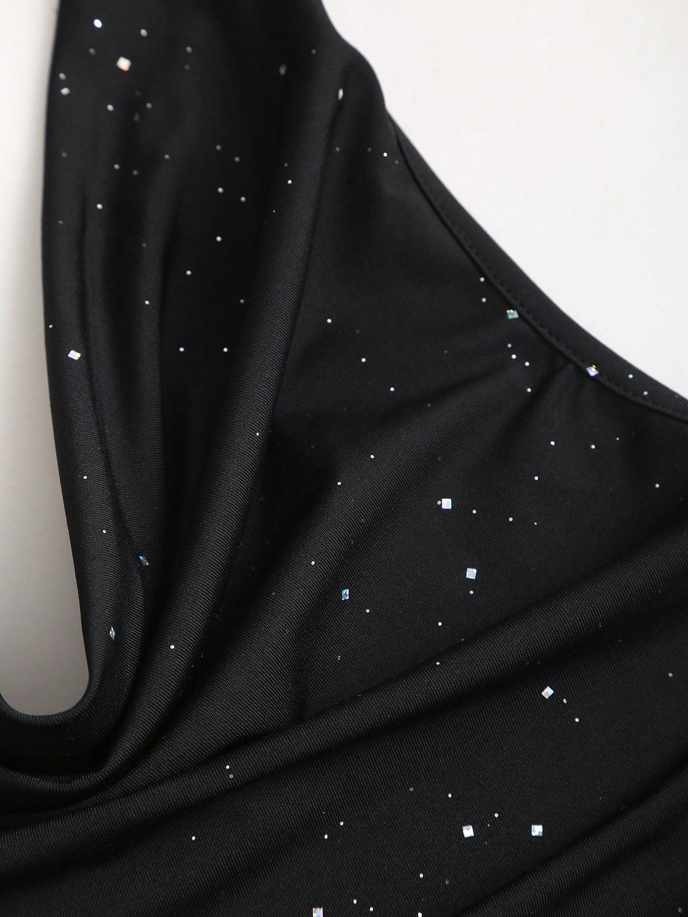 Solid Color Mini Dress Neutral Color Single Piece Draped Neck Pleated Detail Design For General Occasions