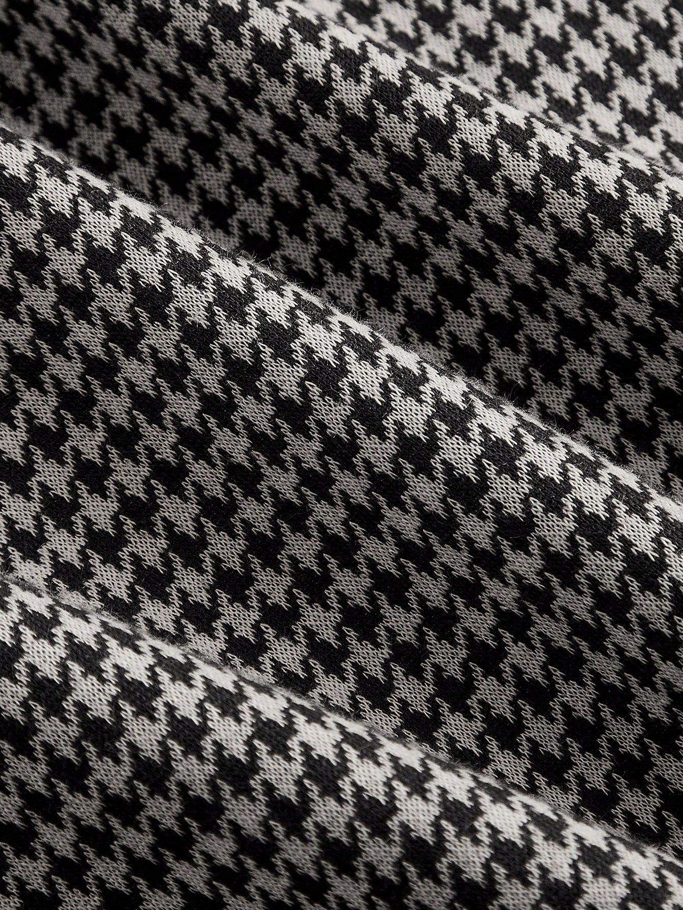 Plaid Pattern Mini Dress Black Color Single Piece Twist Collar Design For Casual Wear