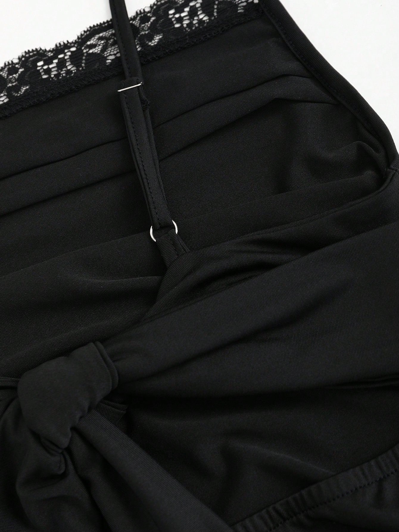 Textured Knit Maxi Dress Black Color Single Piece Ruched Detail Sleeveless Design For General Occasions