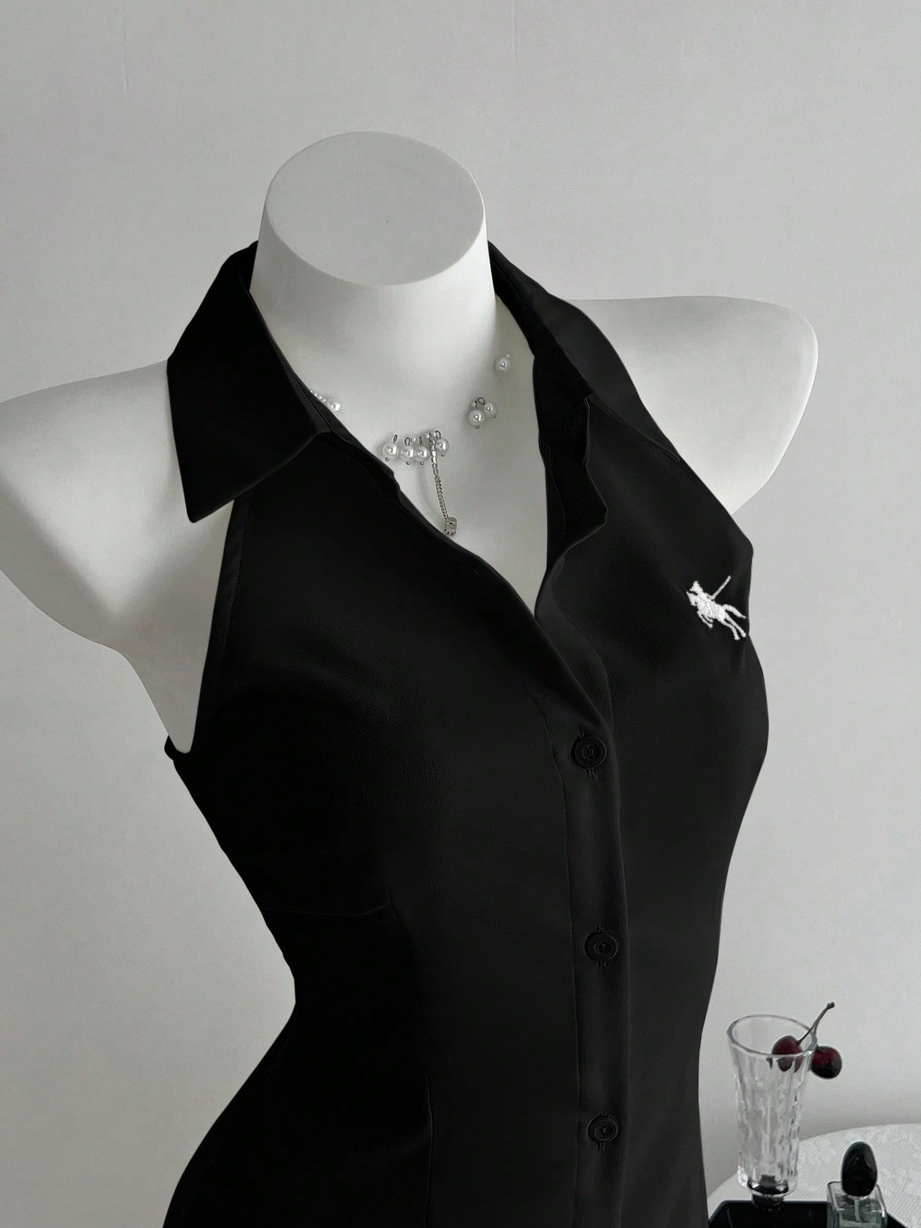 Women’s Woven Fabric Sleeveless A-Line Dress, Embroidered Detail, 1 Piece, For Spring and Summer Wear