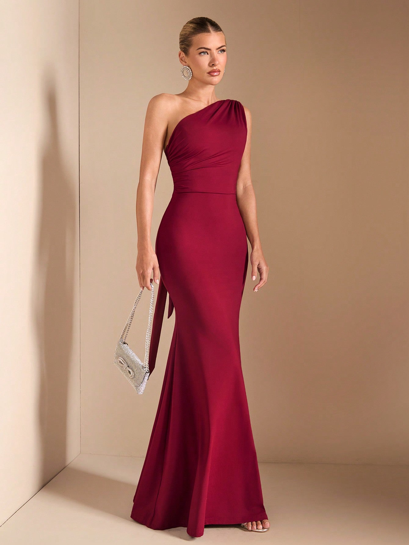 Asymmetric Neck Tied Spaghetti Strap Long Dress for Casual Outings and Evening Events