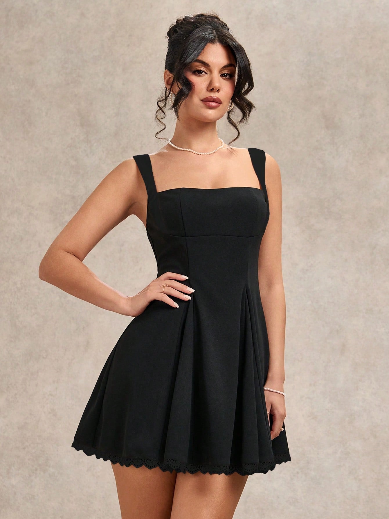 Back Bow Lace Mini Dress for Beach, Party, and Holiday Occasions