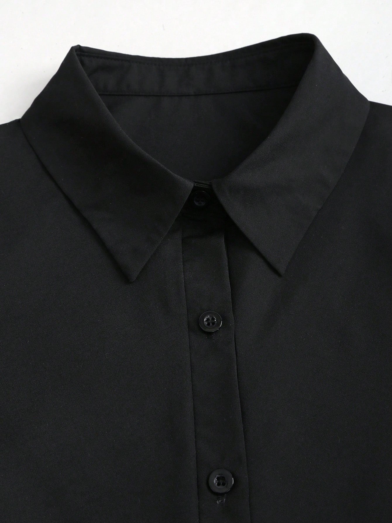 Solid Color Shirt Dress Neutral Color Single Piece Short Sleeve Design For Casual Wear