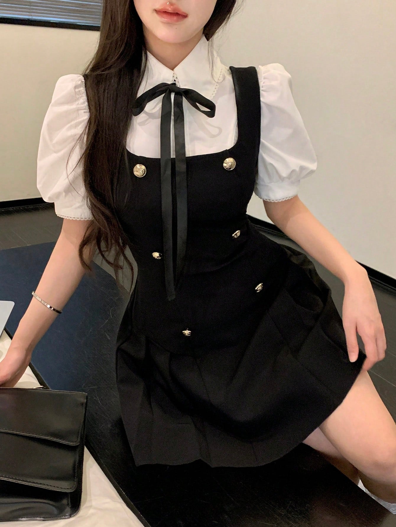 Women’s Woven Fabric Dress, Sleeveless Buckle Detail Design, 1 Piece, For Seasonal Everyday Wear