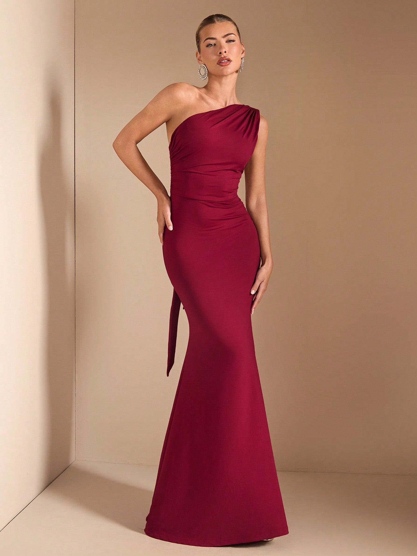 Asymmetric Neck Tied Spaghetti Strap Long Dress for Casual Outings and Evening Events