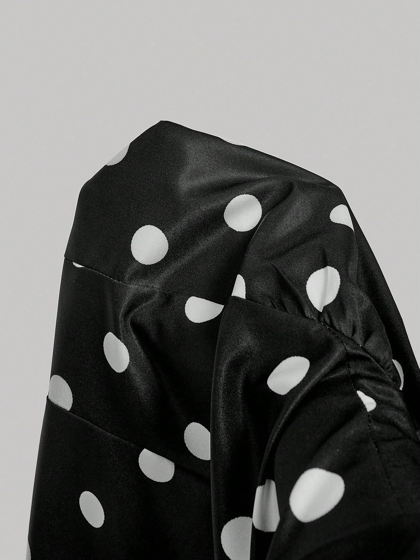 Polka Dot Pattern Long Dress Neutral Color Single Piece Bandeau Design For General Occasions