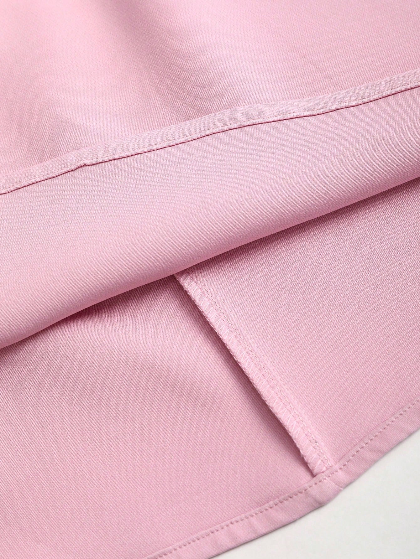 Solid Color Mini Dress Neutral Color Single Piece Bow Detail A Line Design For Daily Styling