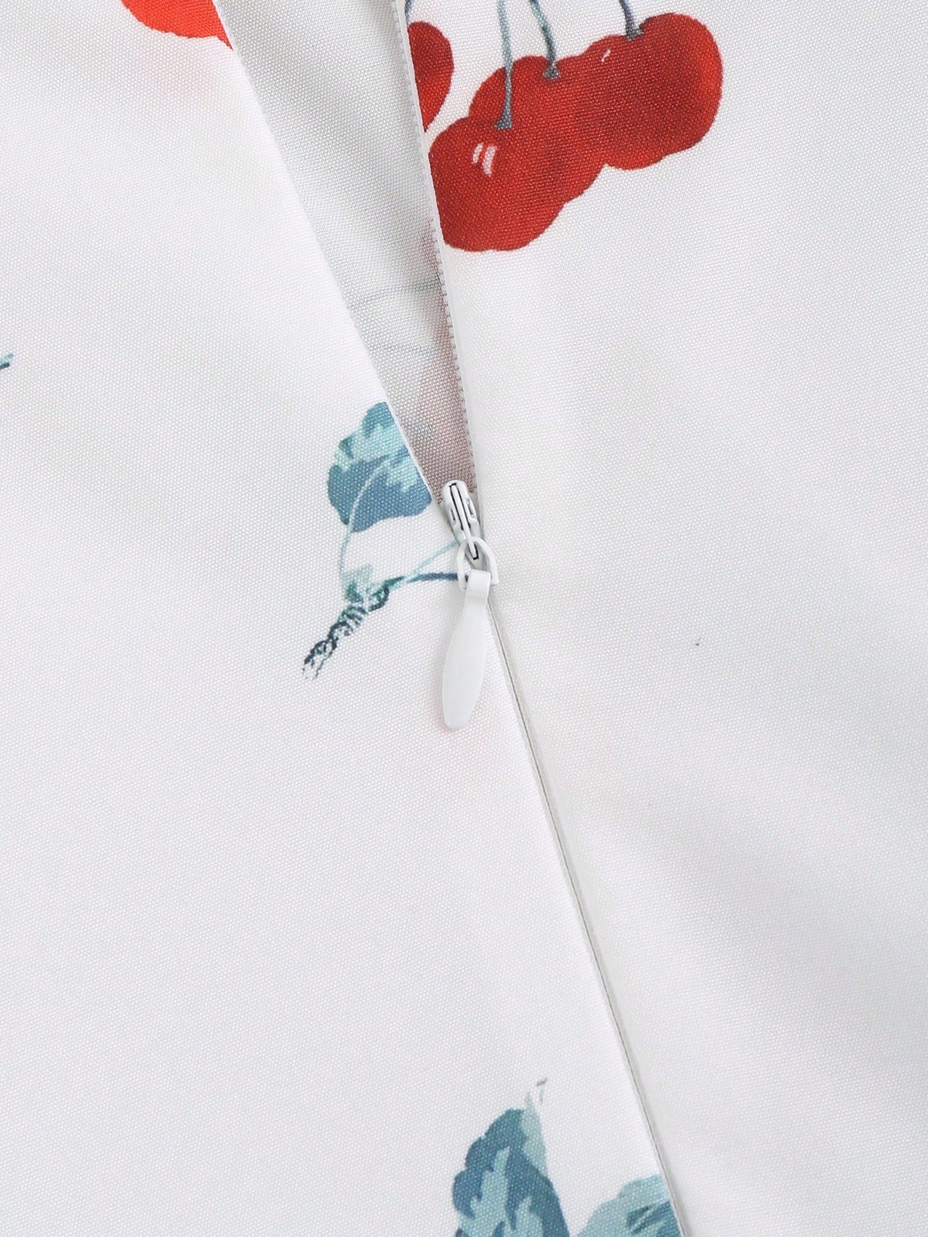 Fruit Print Maxi Dress Neutral Color Single Piece Sleeveless Strap Knot Detail Design For Casual Wear