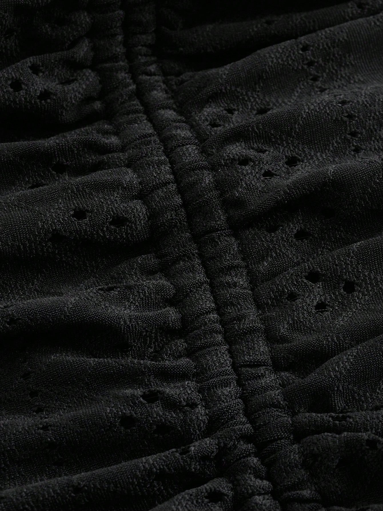 Knitted Fabric Dress Black Color Single Piece Drawstring Detail Sleeveless Design For Casual Wear