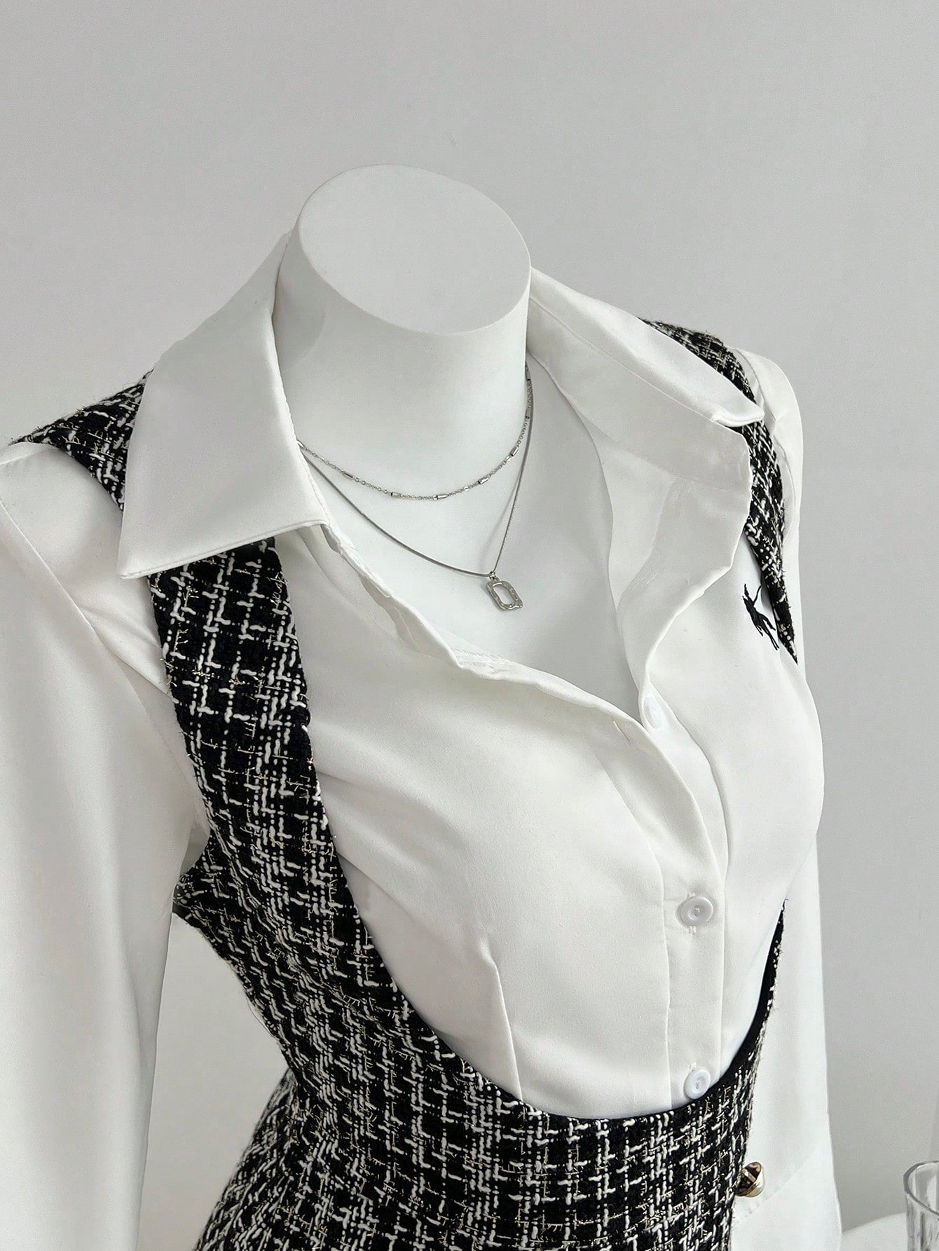 Women’s Woven Fabric Shift Dress, Sleeveless Design, Plaid Pattern, 1 Piece, For Commuting Wear