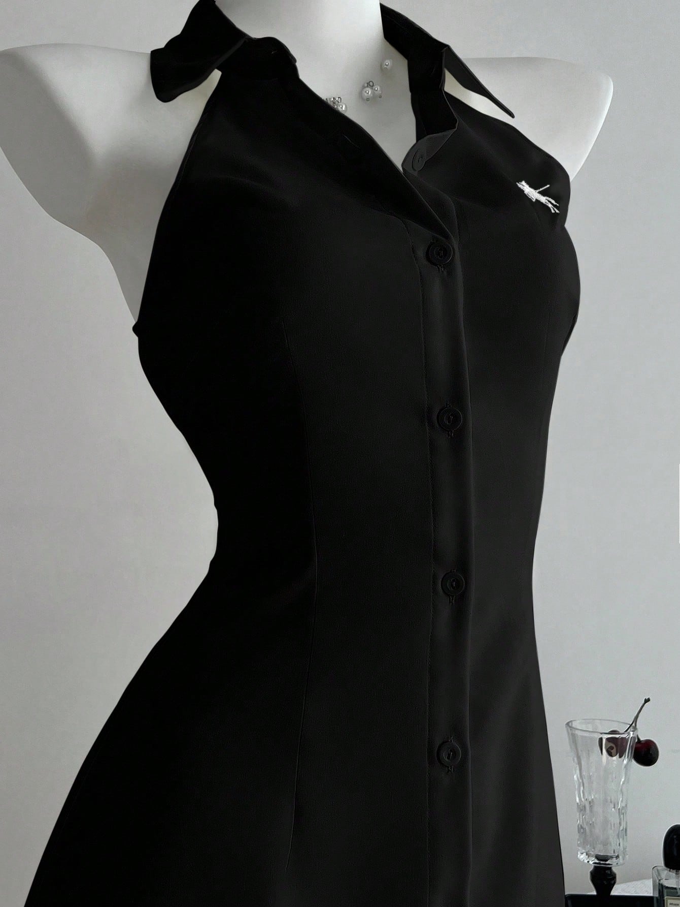Women’s Woven Fabric Sleeveless A-Line Dress, Embroidered Detail, 1 Piece, For Spring and Summer Wear
