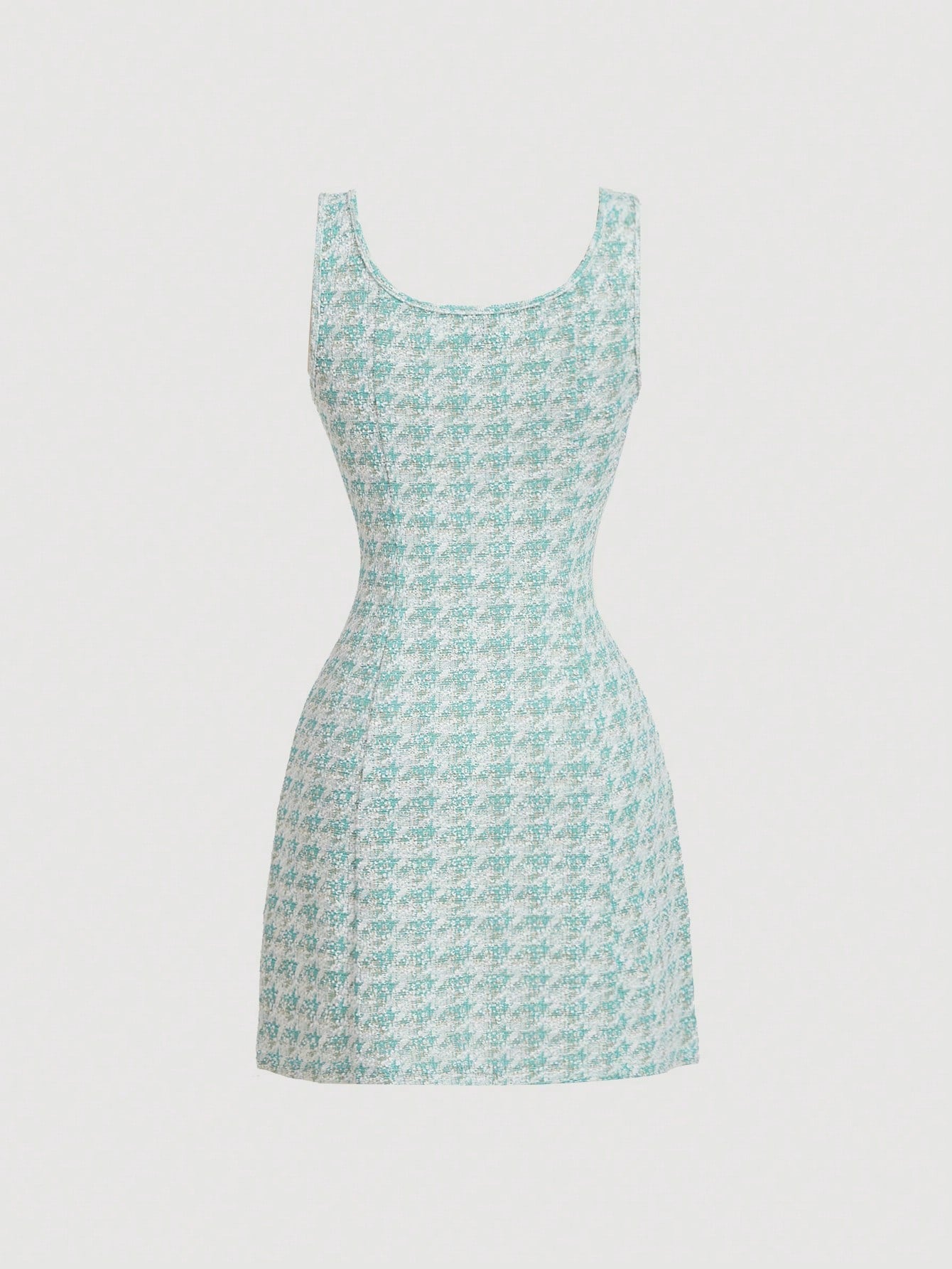 Multicolor Knit Mini Dress Neutral Tone Single Piece Sleeveless Design For Casual Wear