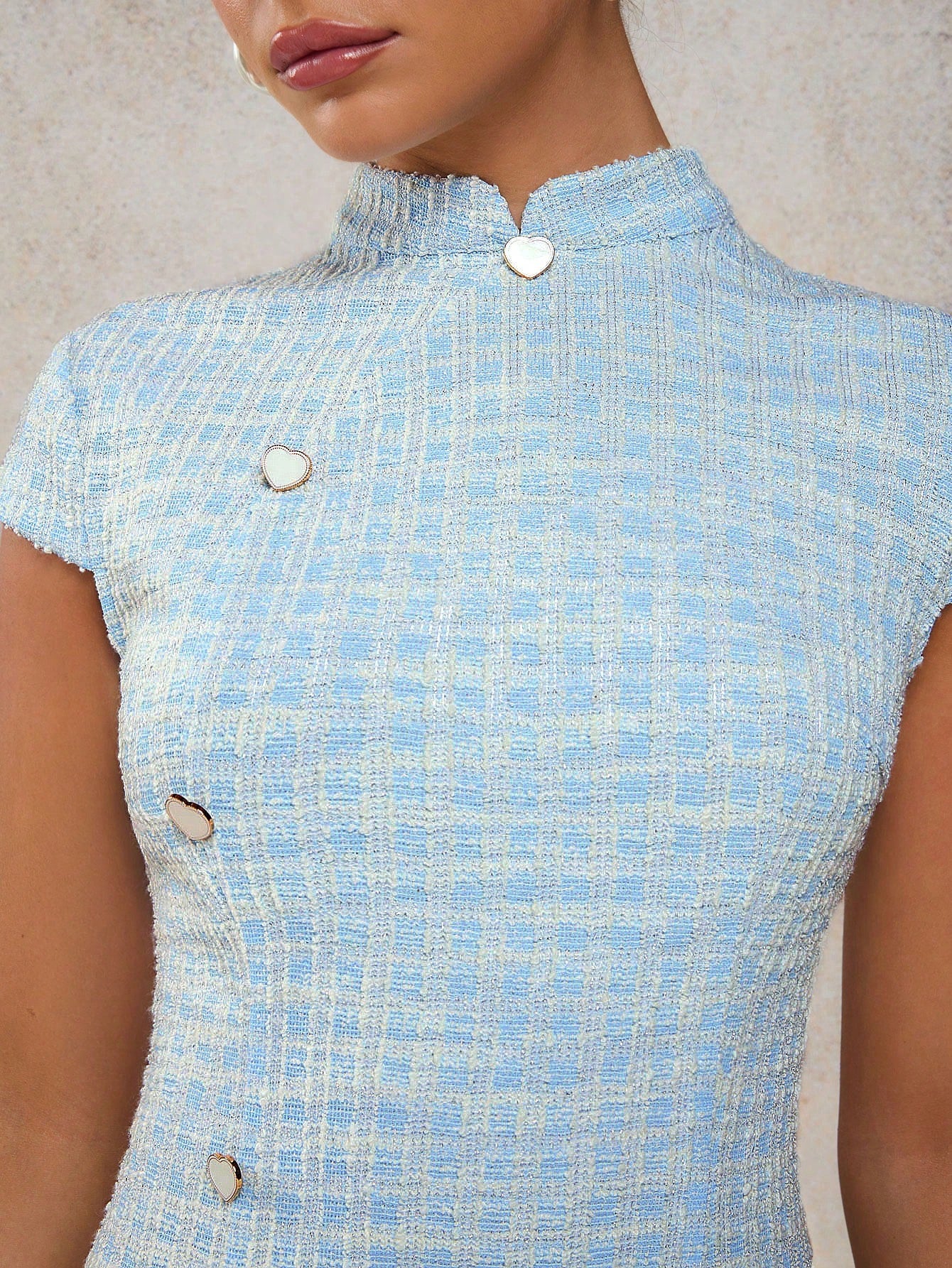 Women’s Tweed Fabric Mini Dress, Simple Sleeveless Design, 1 Piece, For Daily Wear