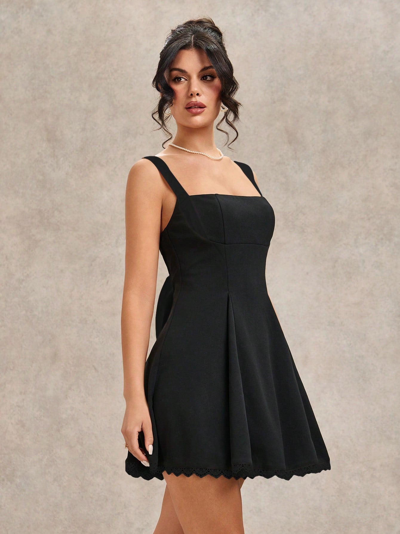 Back Bow Lace Mini Dress for Beach, Party, and Holiday Occasions